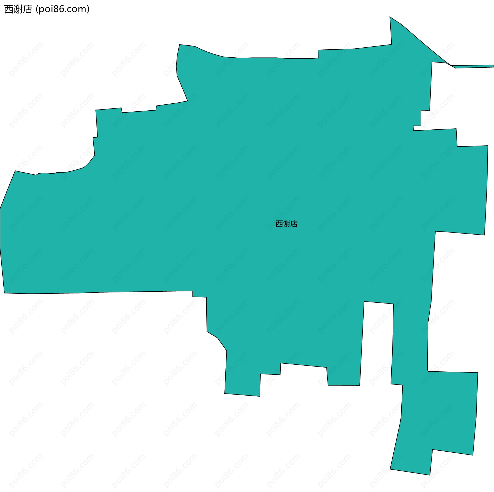 西谢店边界地图