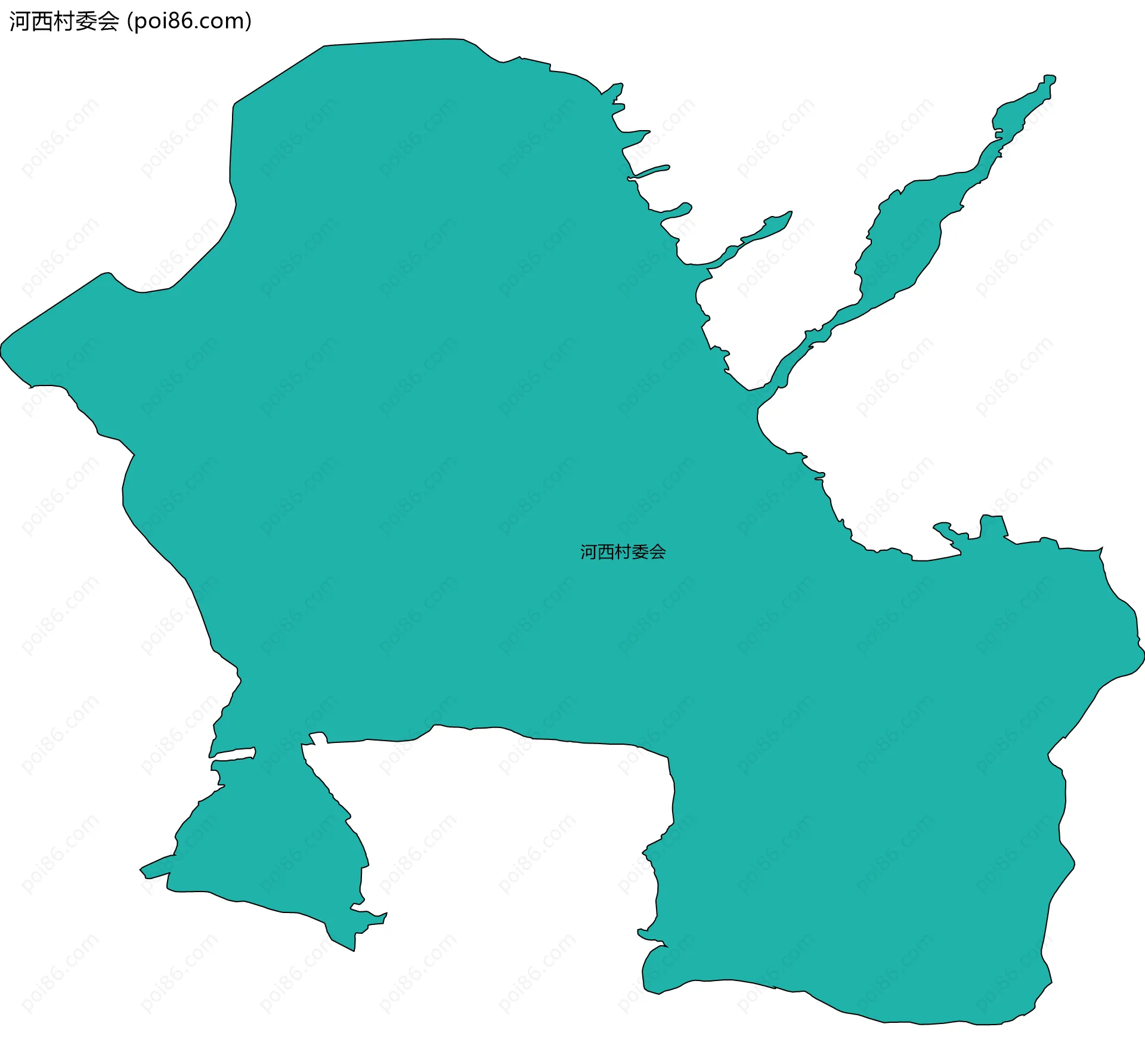 河西村委会边界地图