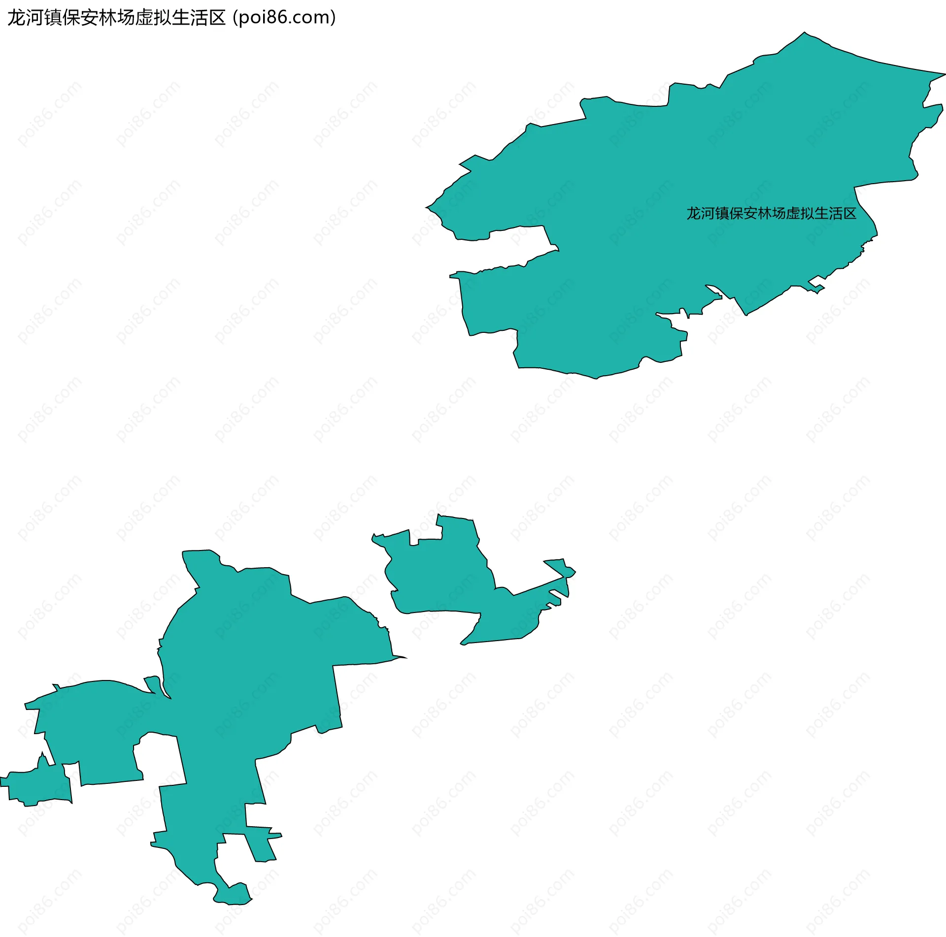 龙河镇保安林场虚拟生活区边界地图