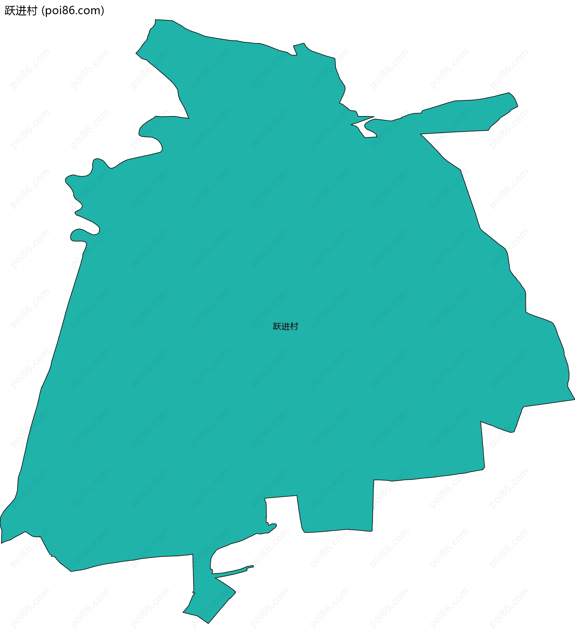 跃进村边界地图