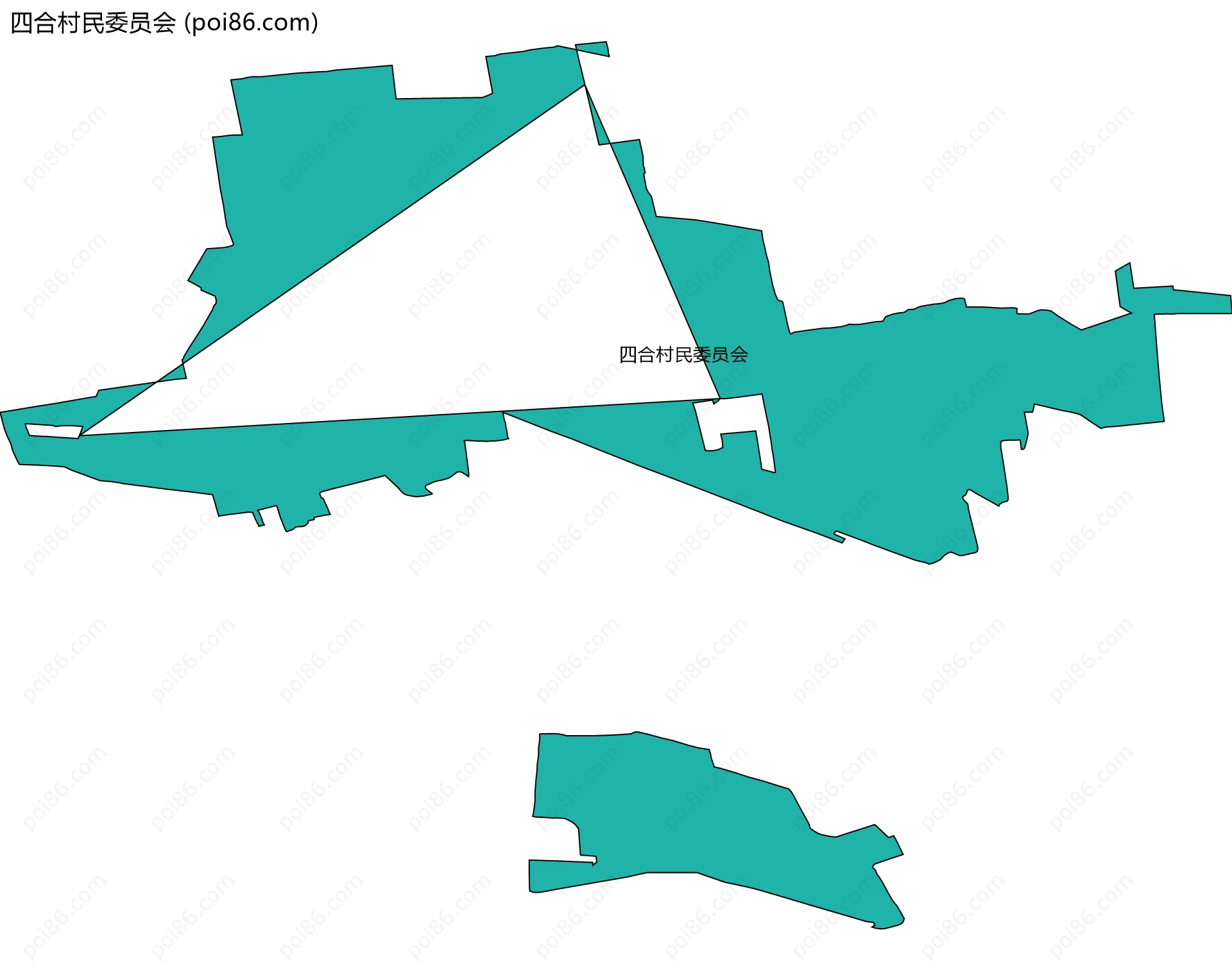 四合村民委员会边界地图