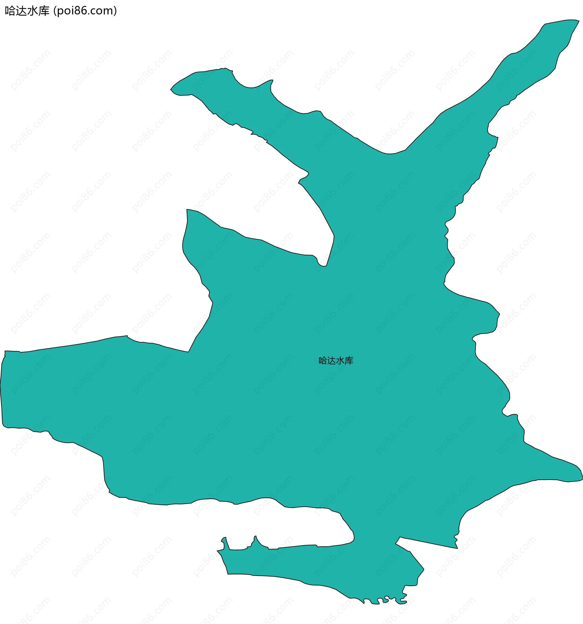 哈达水库边界地图