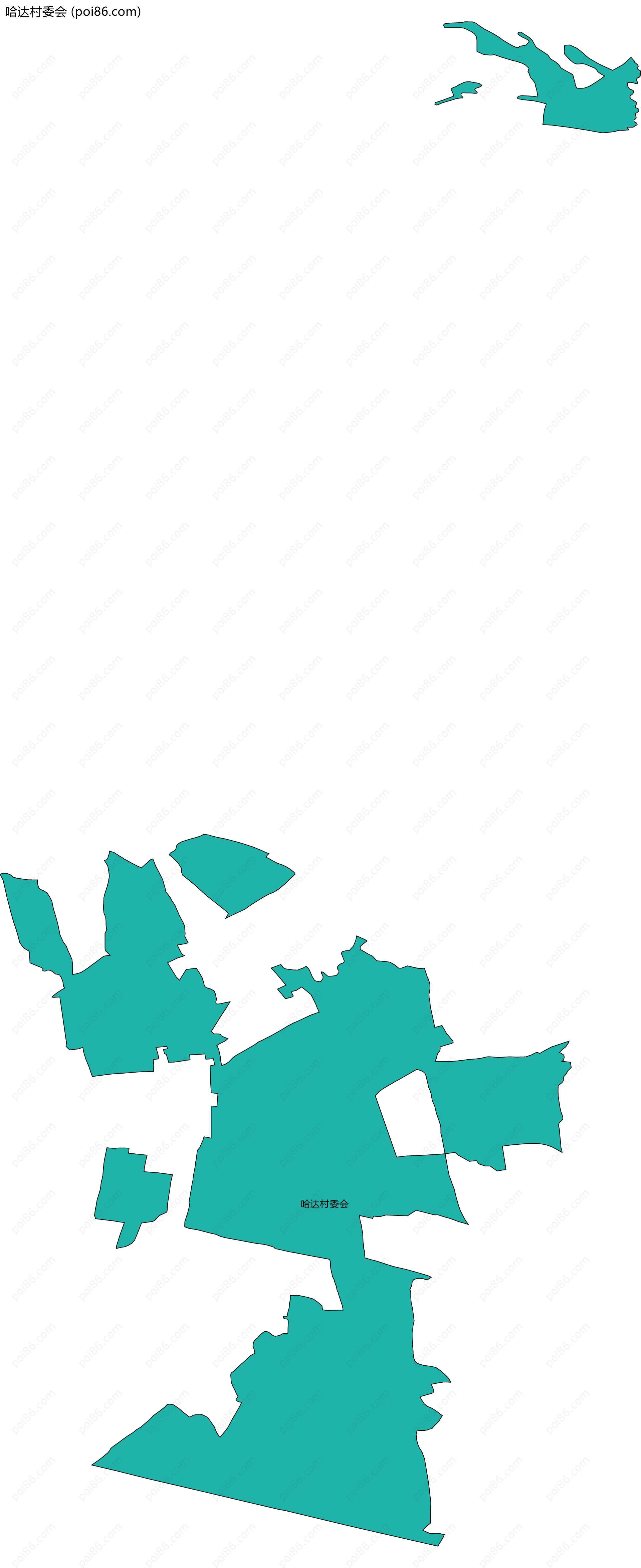 哈达村委会边界地图