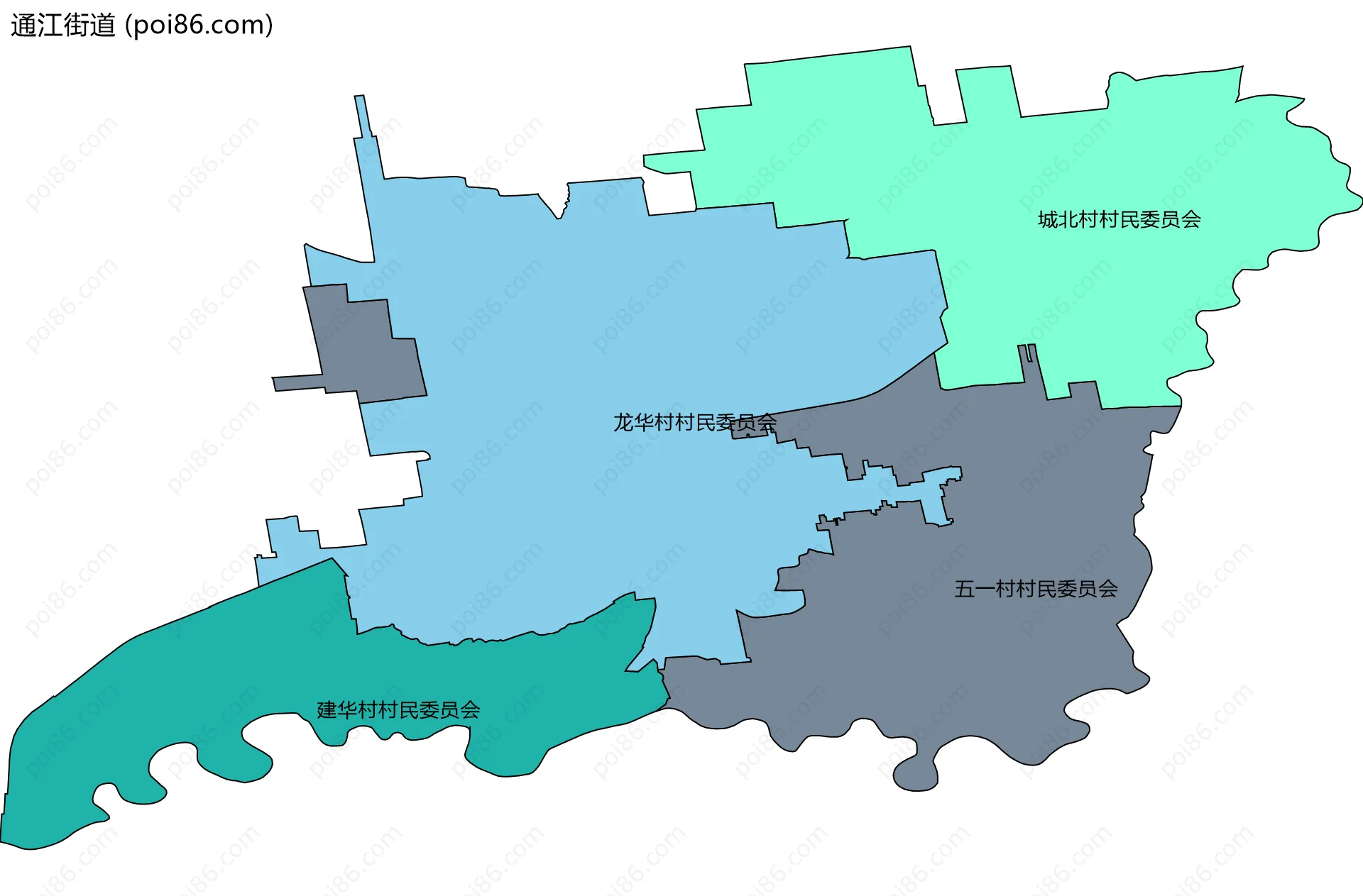 通江街道边界地图(五级行政区划)