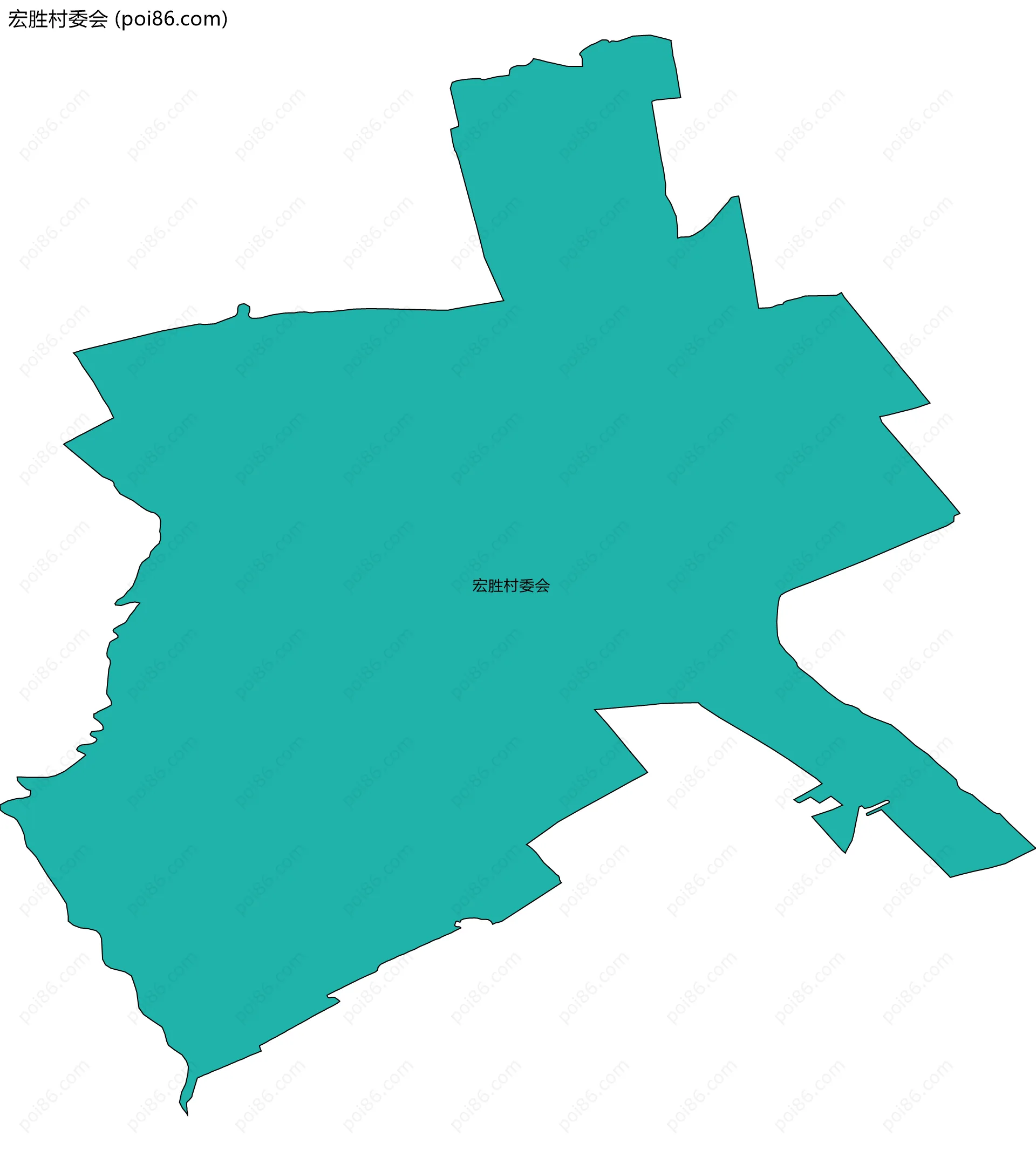 宏胜村委会边界地图