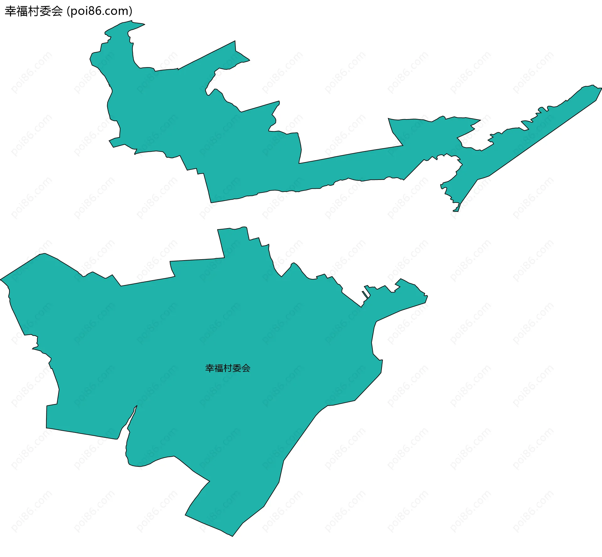 幸福村委会边界地图