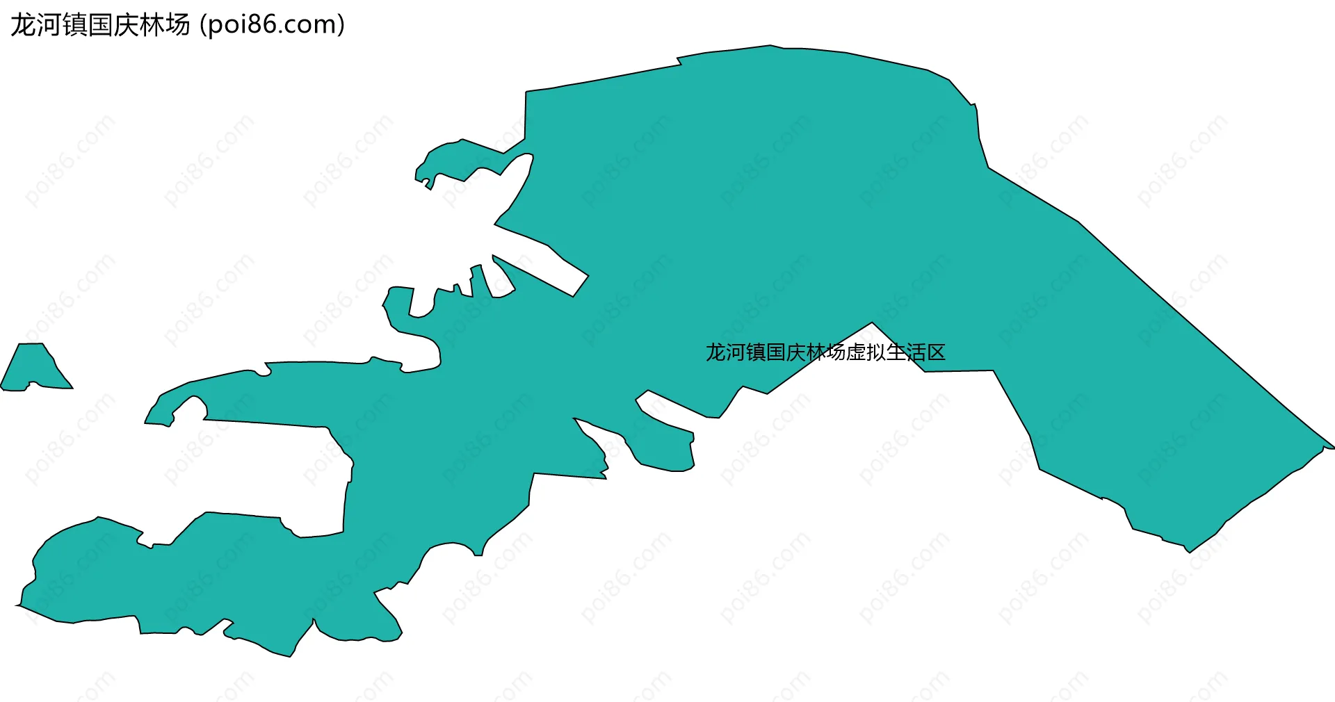 龙河镇国庆林场边界地图(五级行政区划)