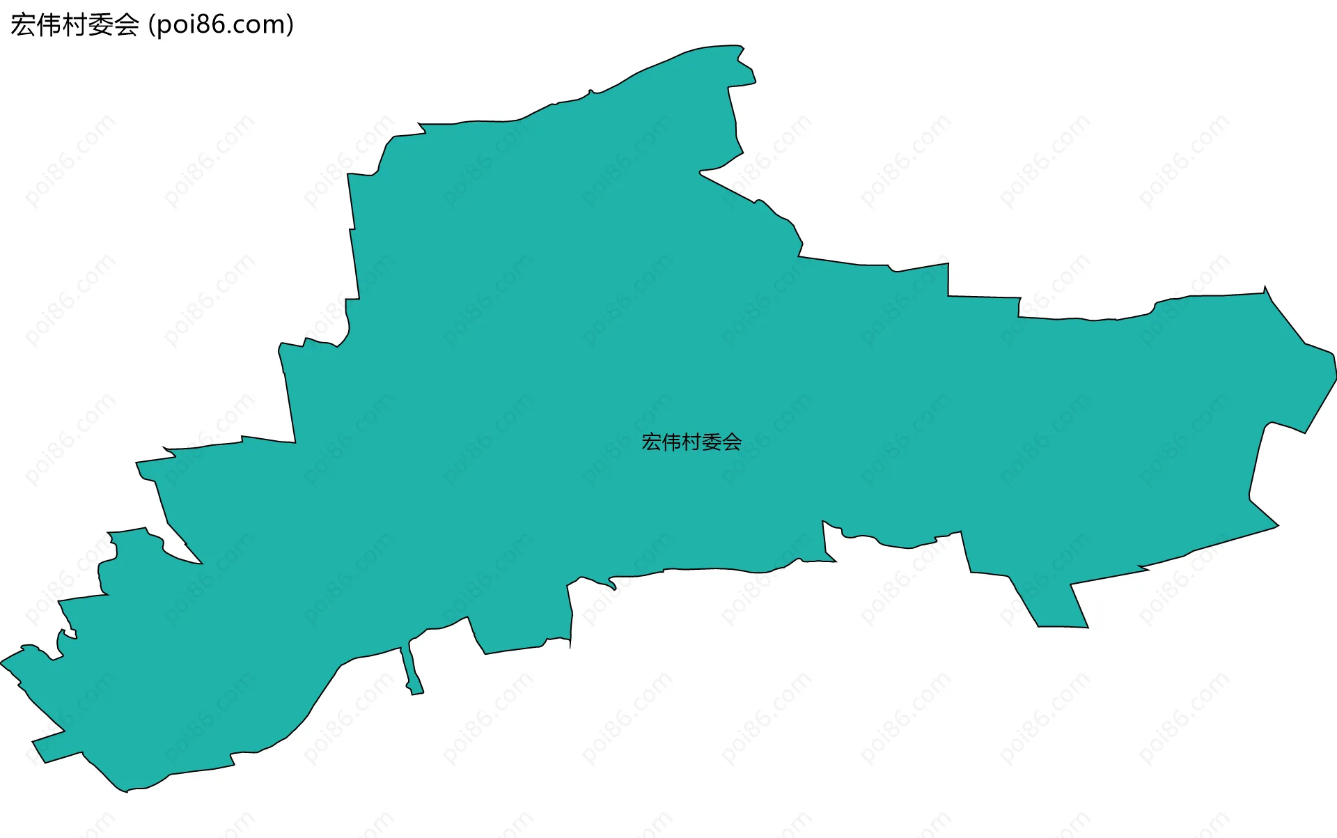 宏伟村委会边界地图