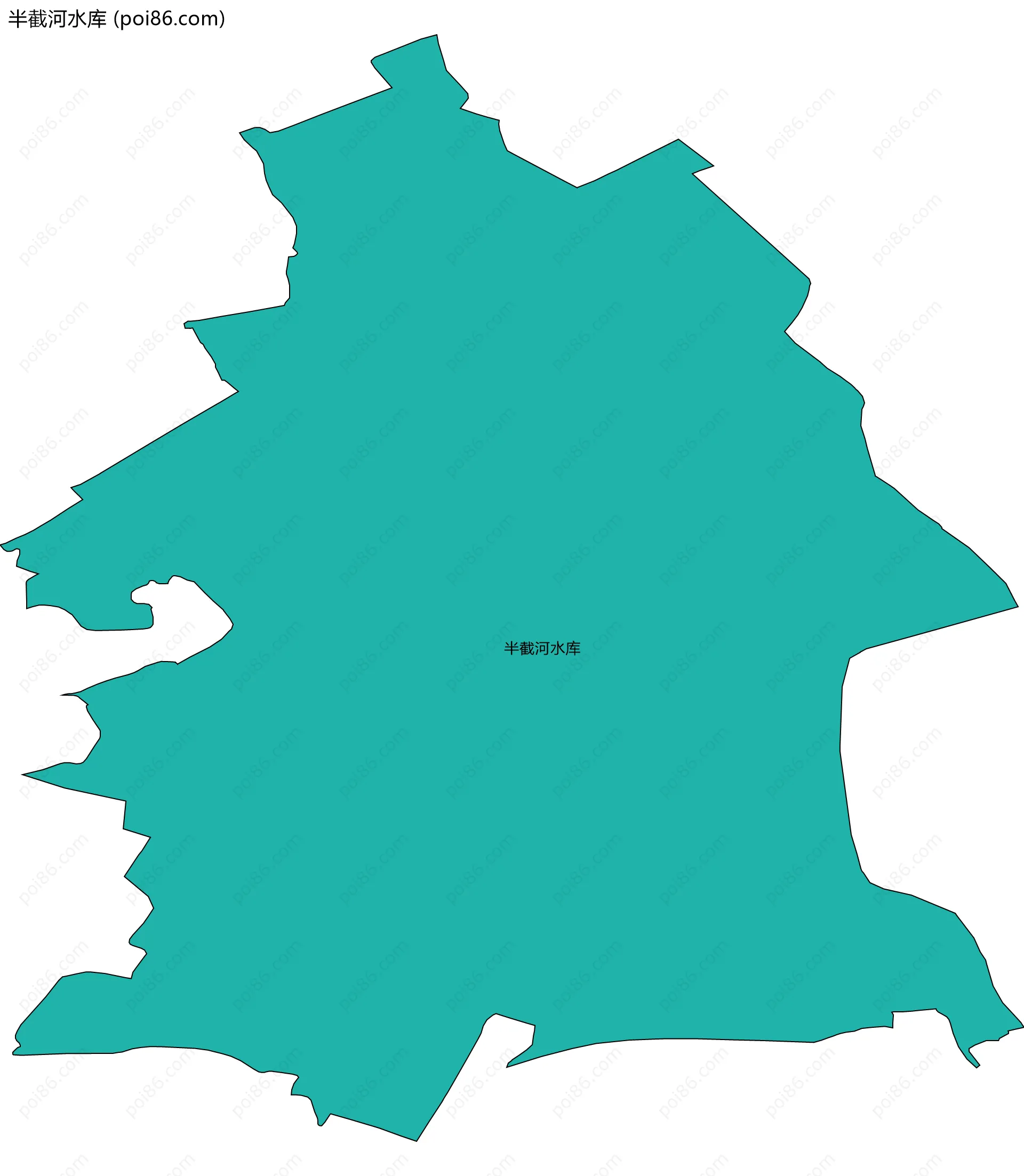 半截河水库边界地图