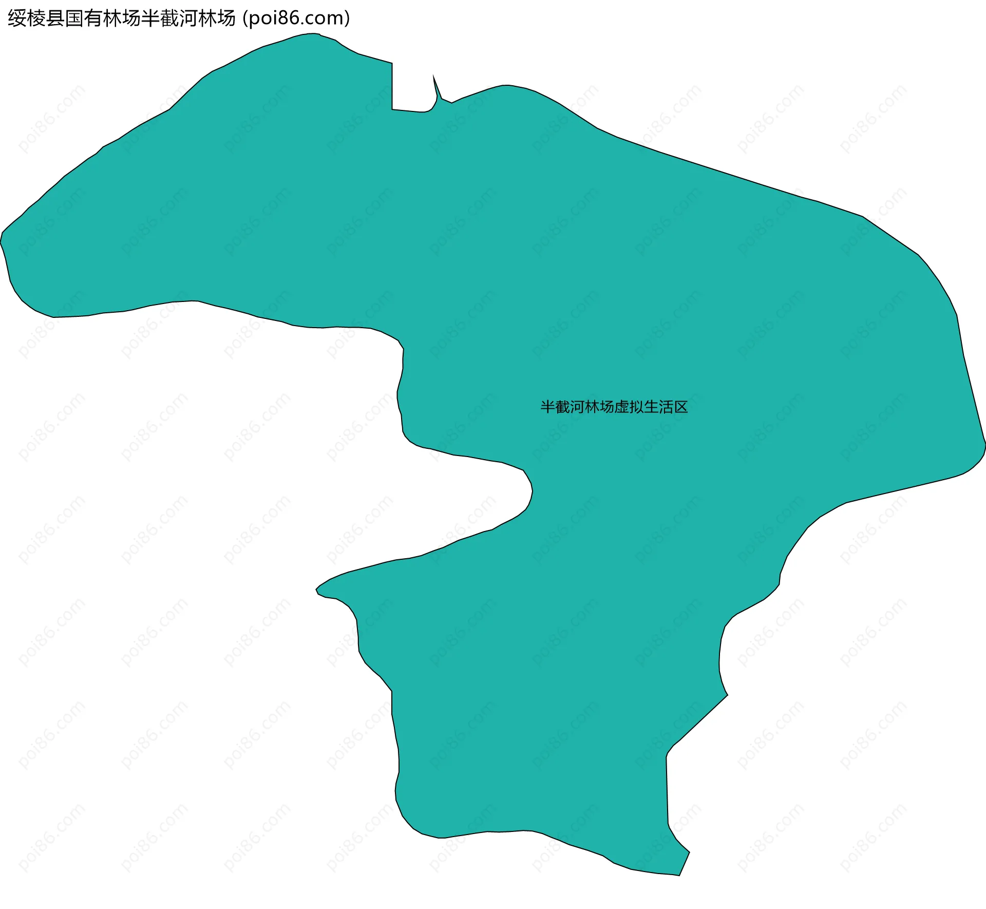 绥棱县国有林场半截河林场边界地图(五级行政区划)