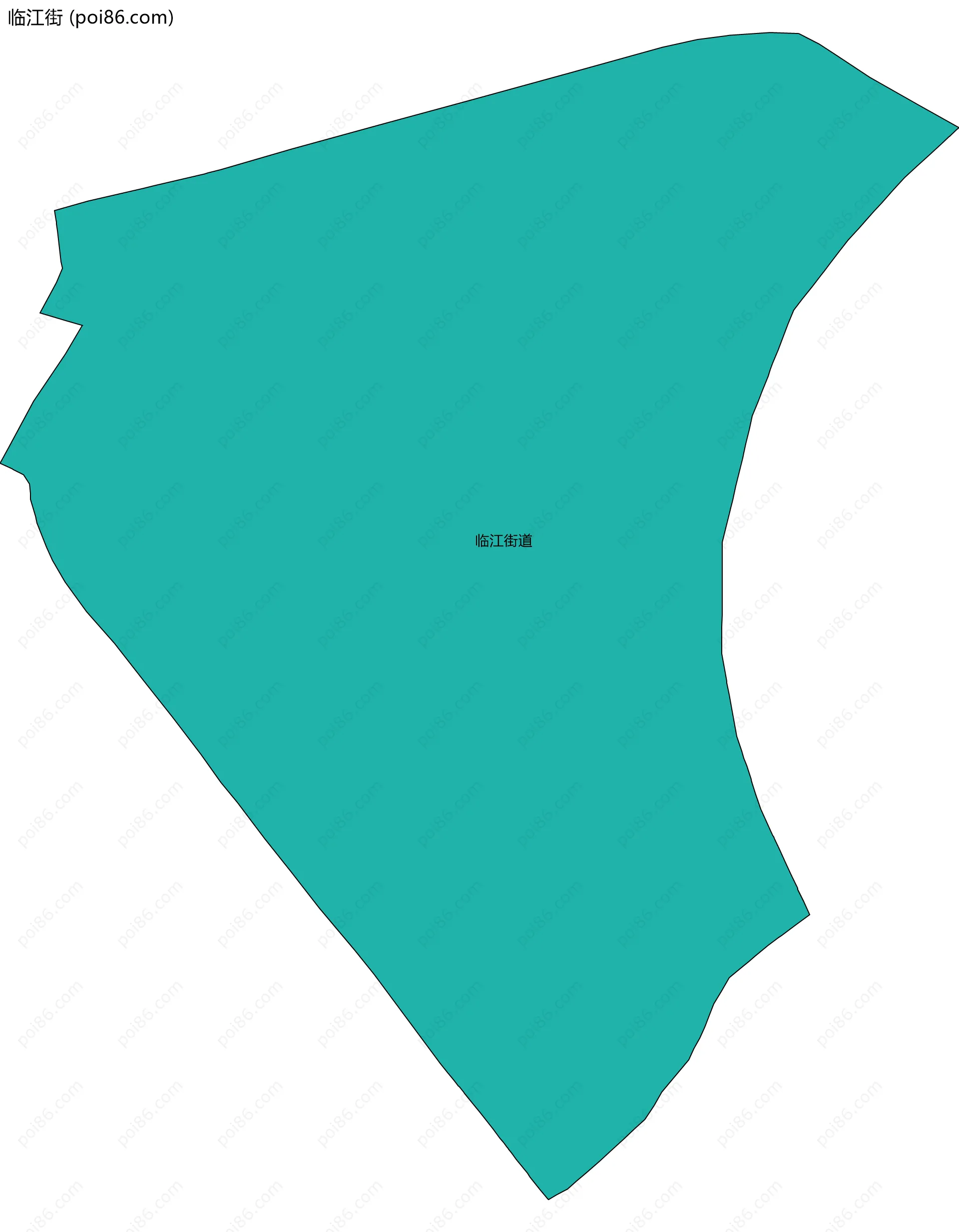 临江街边界地图(五级行政区划)