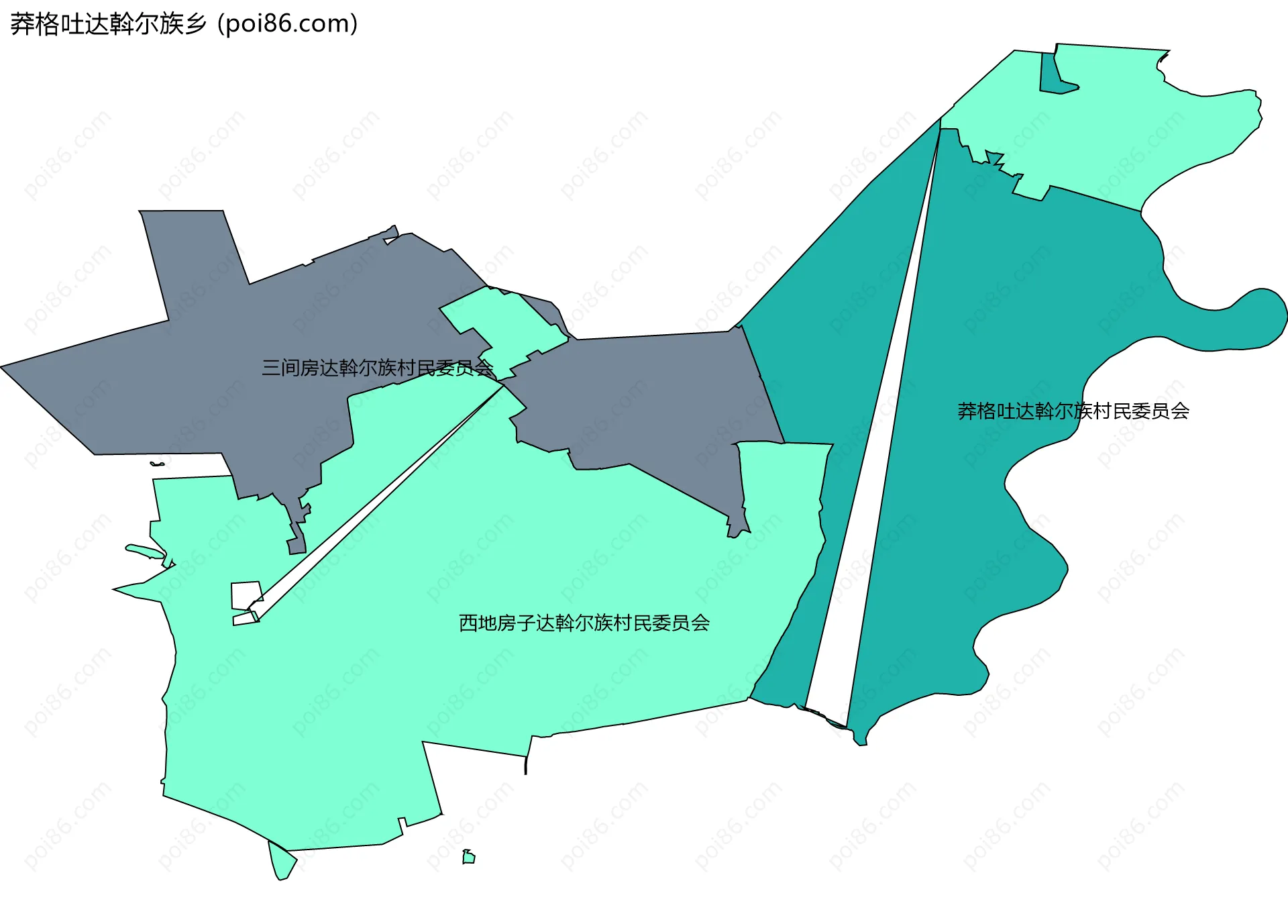 莽格吐达斡尔族乡边界地图(五级行政区划)