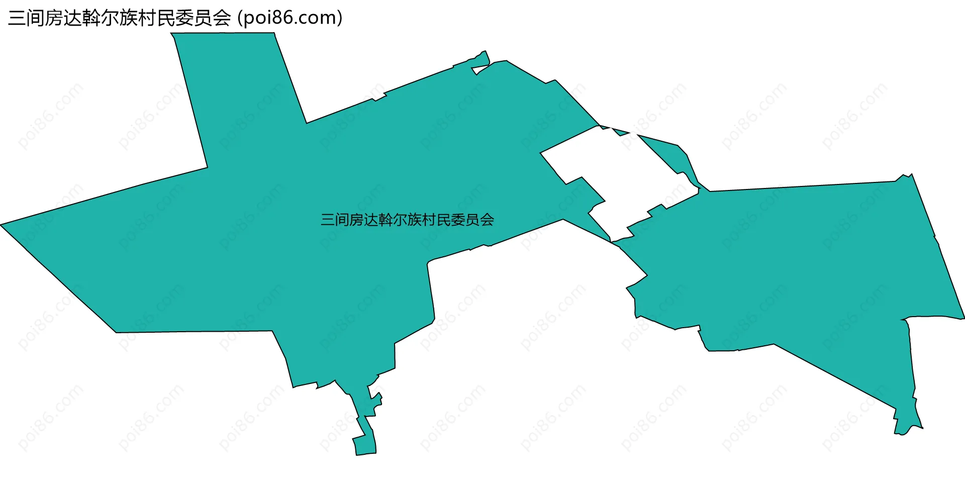 三间房达斡尔族村民委员会边界地图