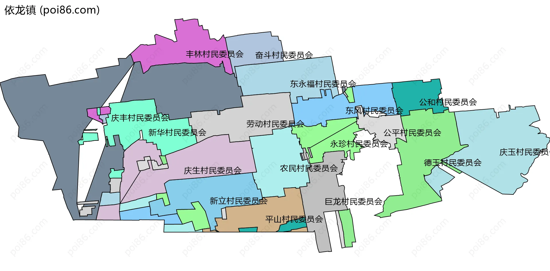依龙镇边界地图(五级行政区划)