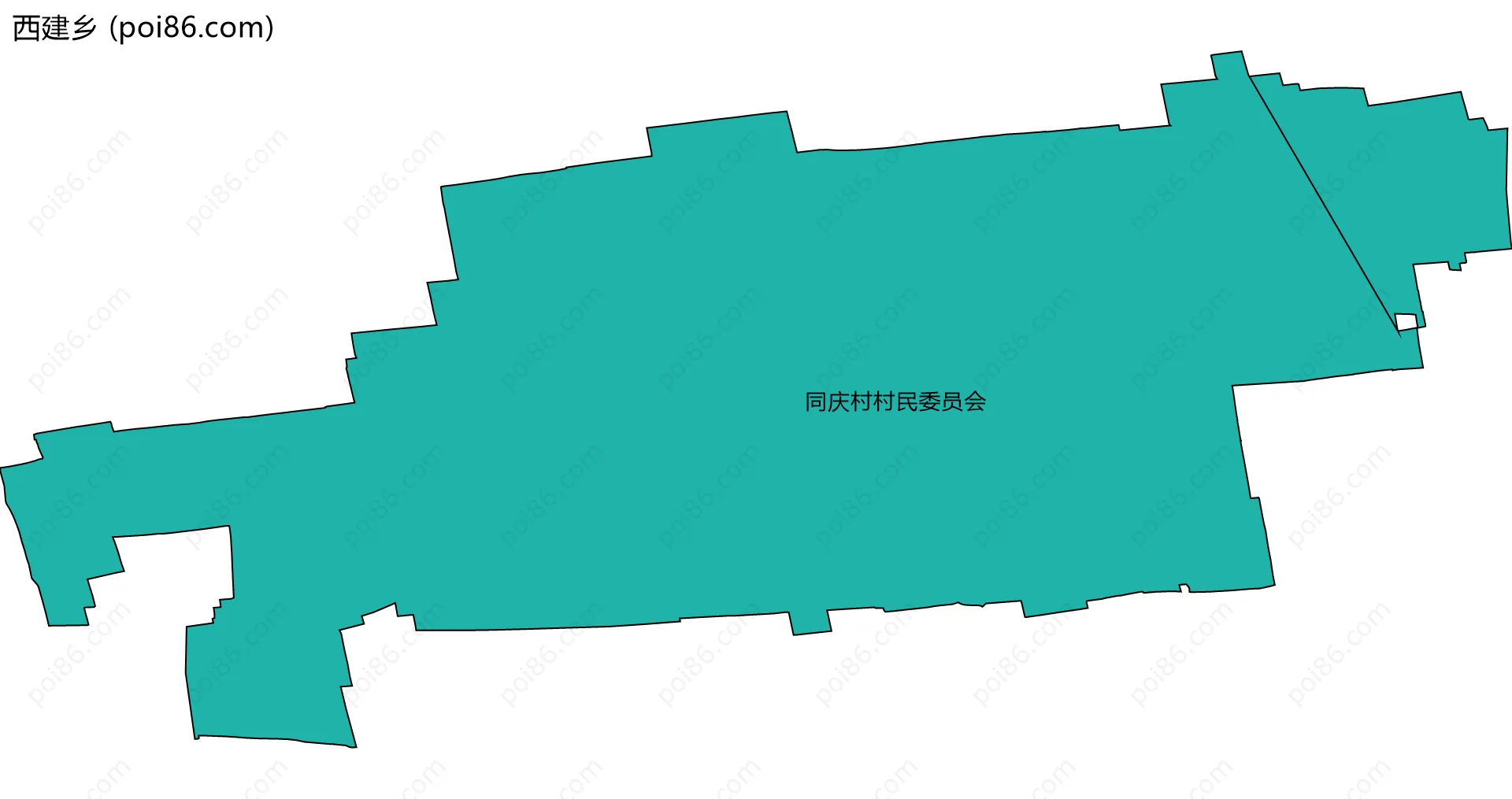 西建乡边界地图(五级行政区划)