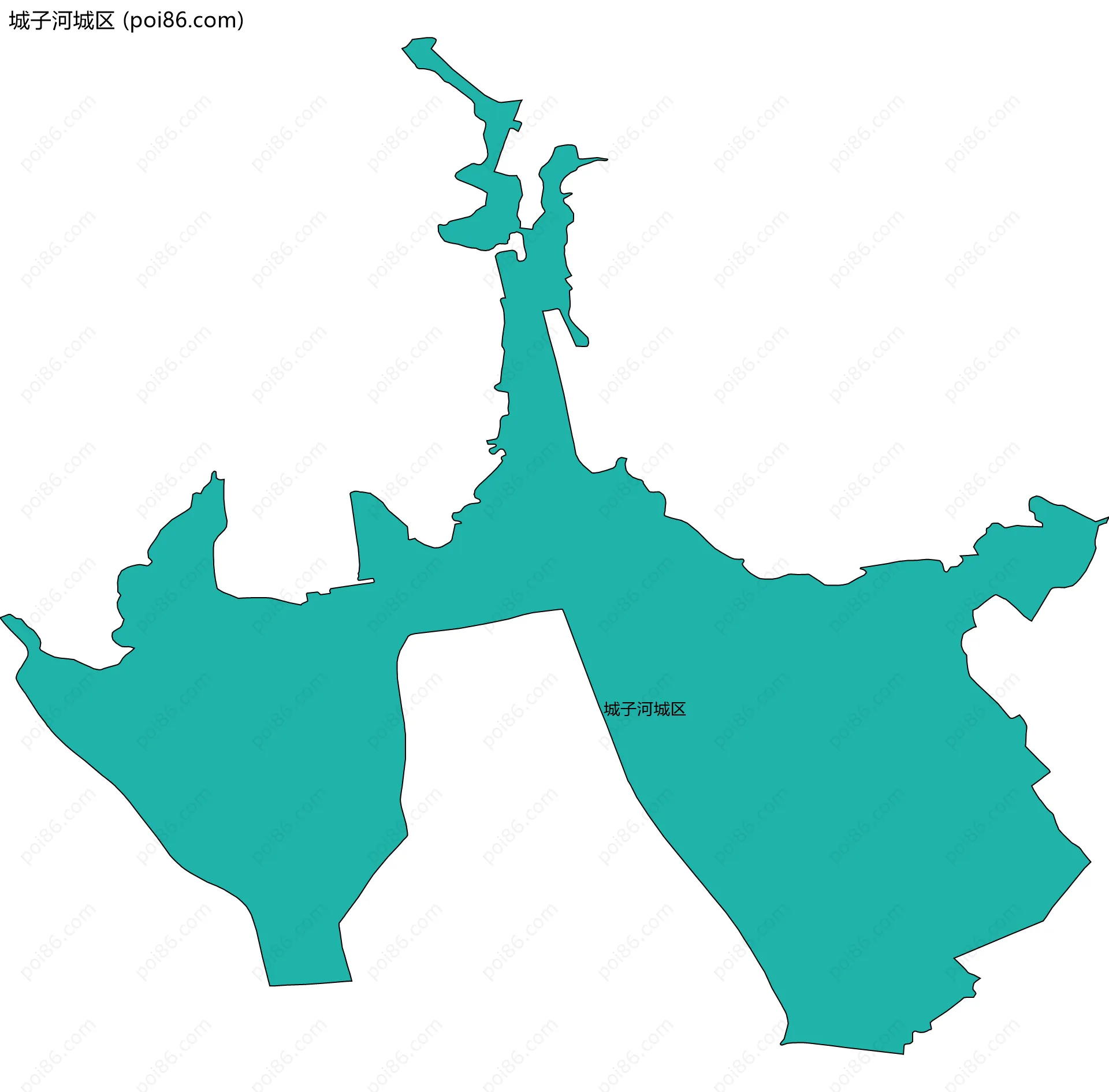 城子河城区边界地图