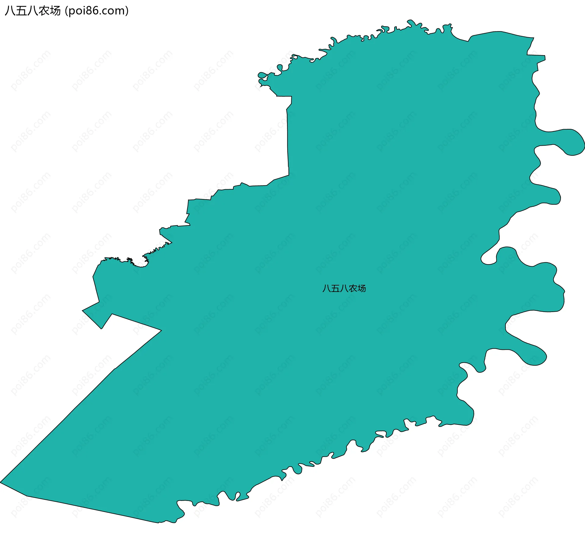 八五八农场边界地图(五级行政区划)
