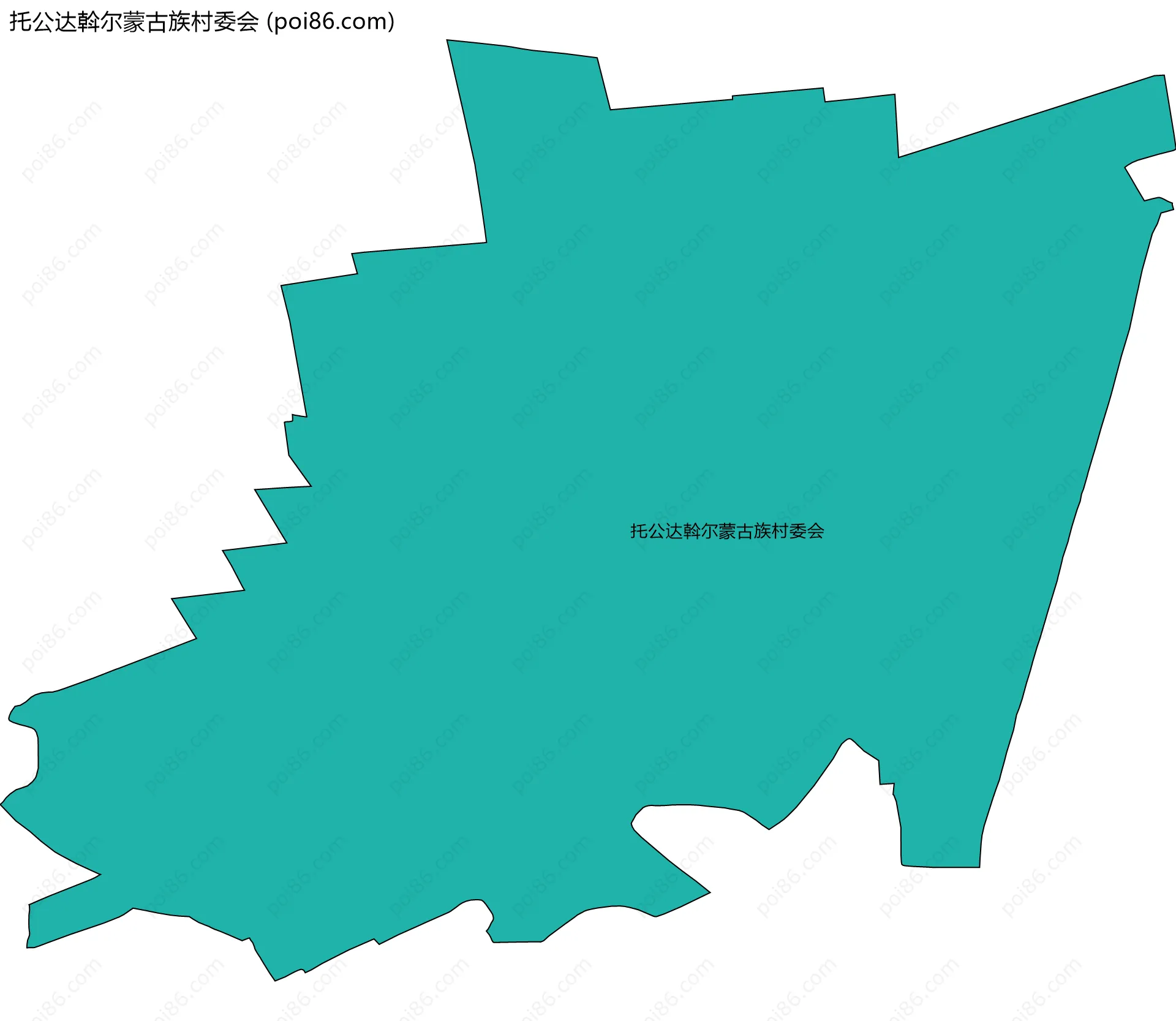 托公达斡尔蒙古族村委会边界地图