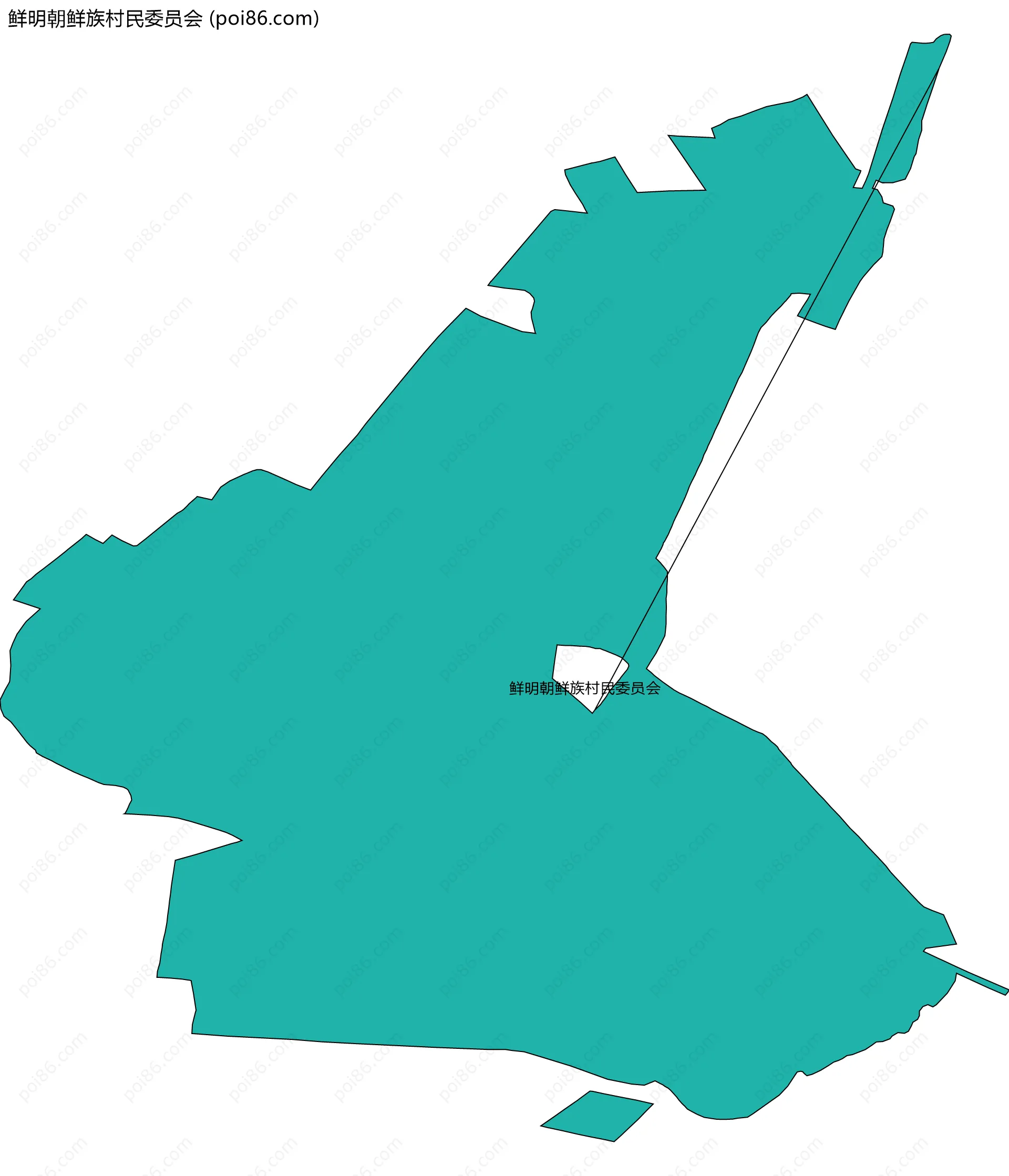 鲜明朝鲜族村民委员会边界地图