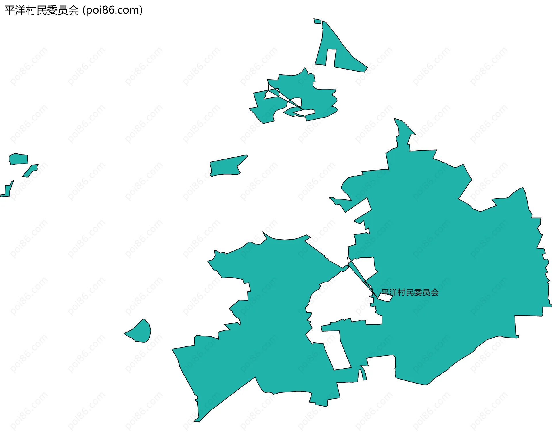 平洋村民委员会边界地图
