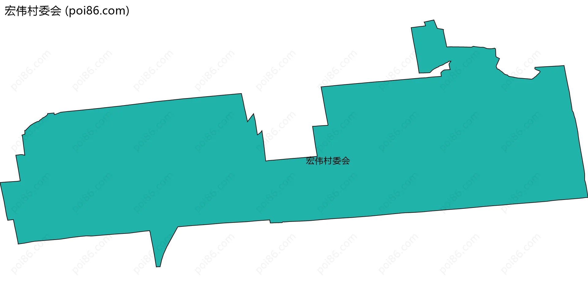 宏伟村委会边界地图