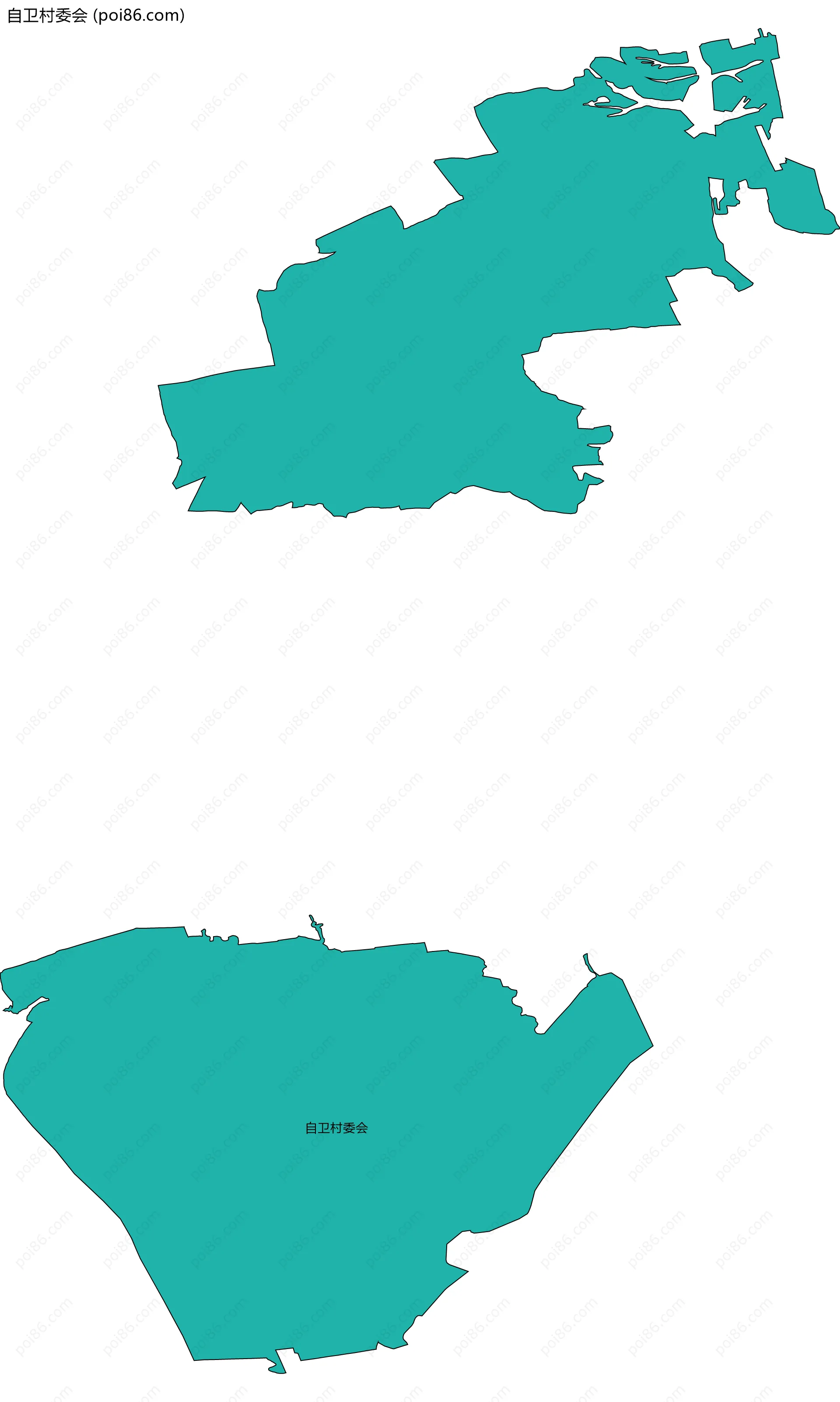 自卫村委会边界地图