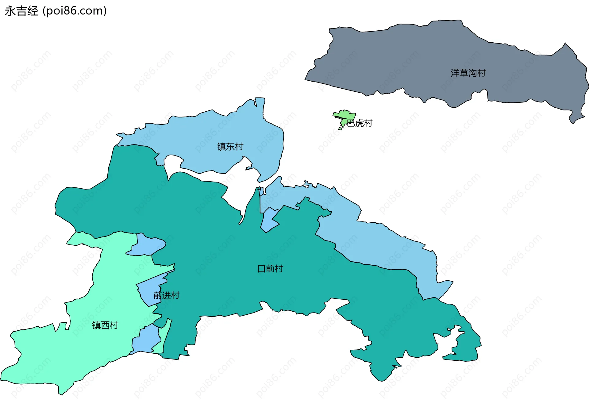 永吉经边界地图(五级行政区划)