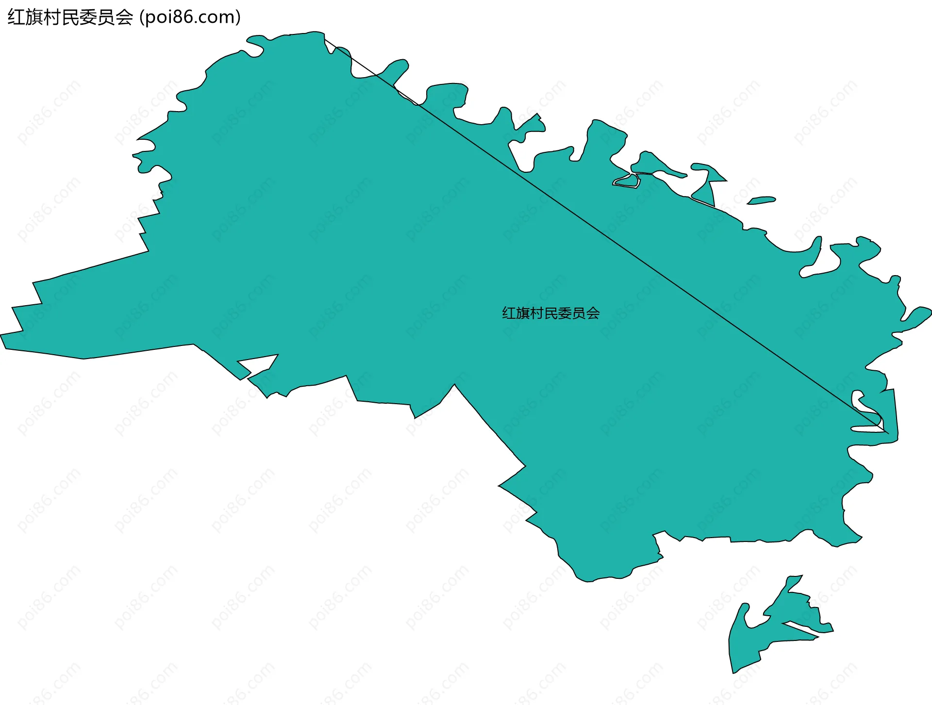 红旗村民委员会边界地图