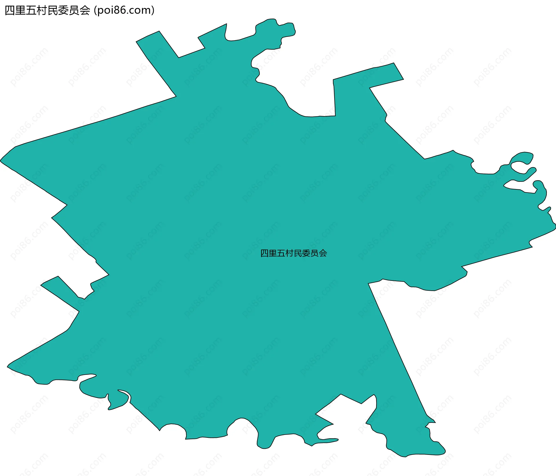 四里五村民委员会边界地图