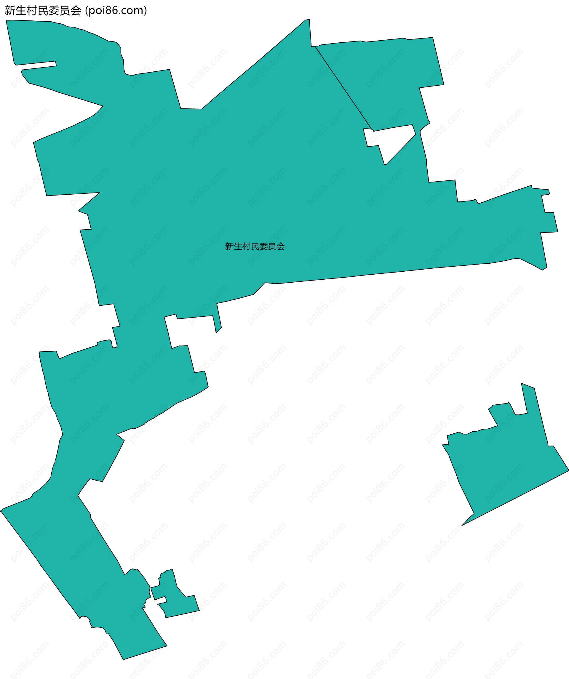 新生村民委员会边界地图