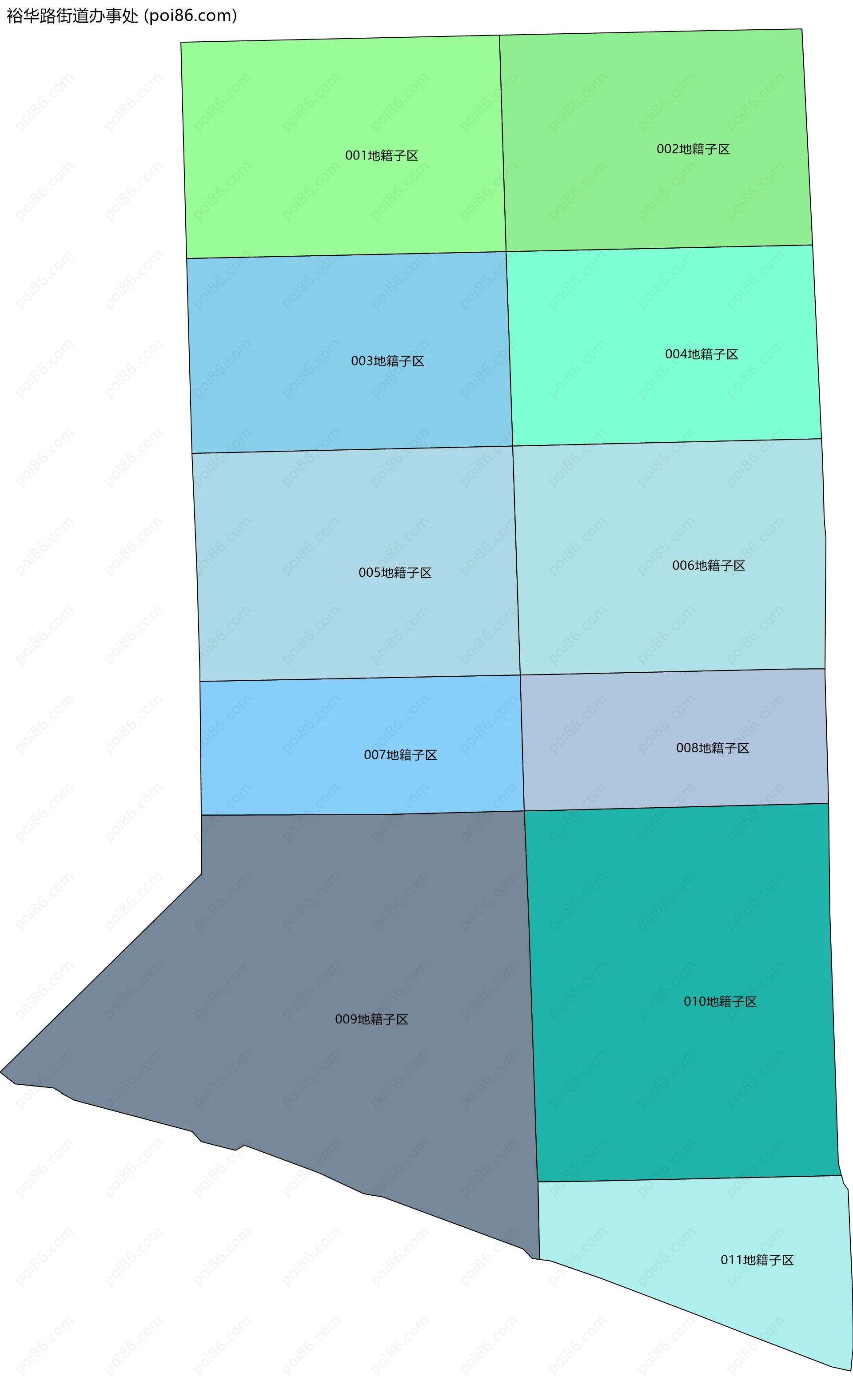 裕华路街道办事处边界地图(五级行政区划)