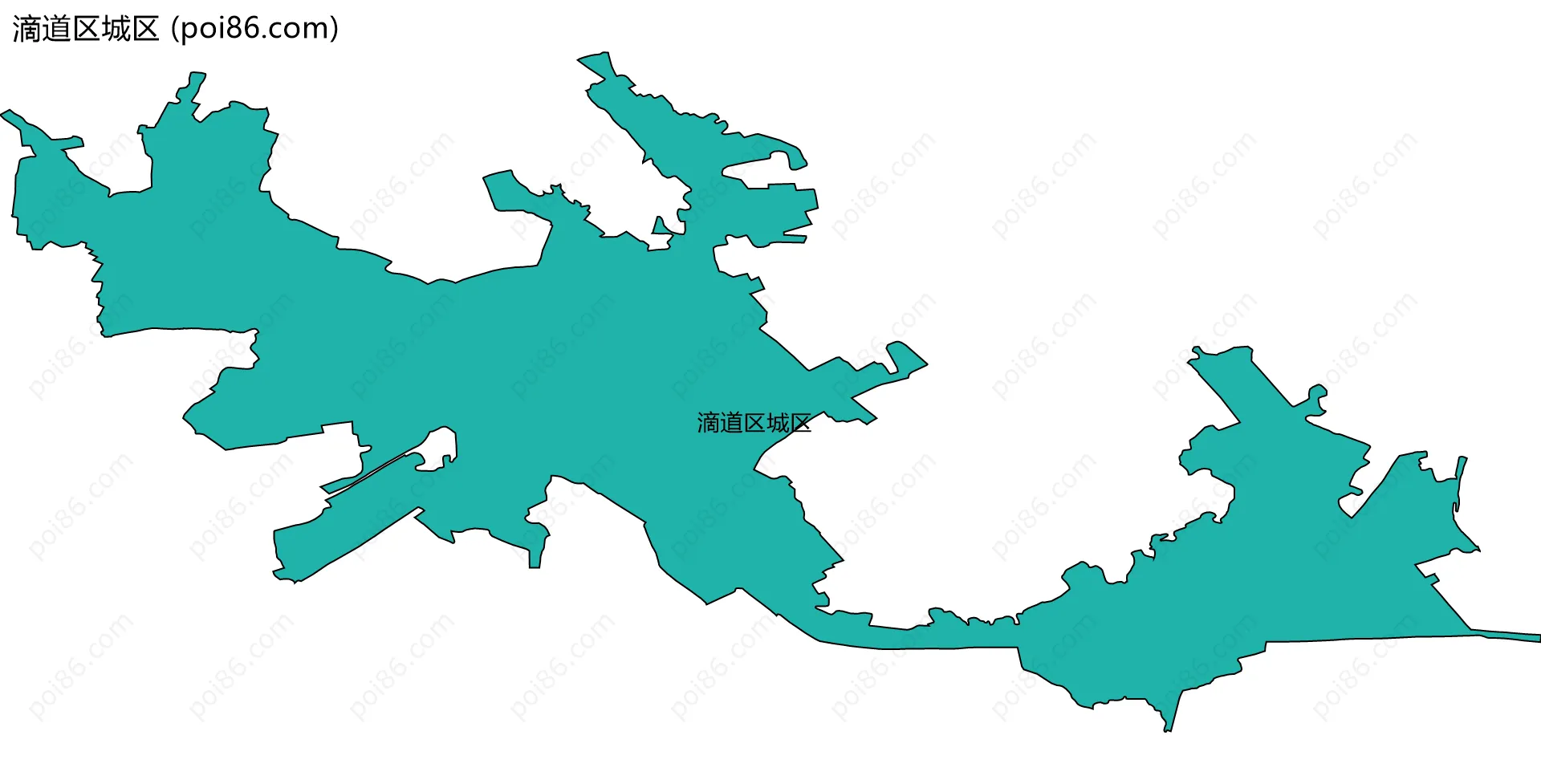 滴道区城区边界地图