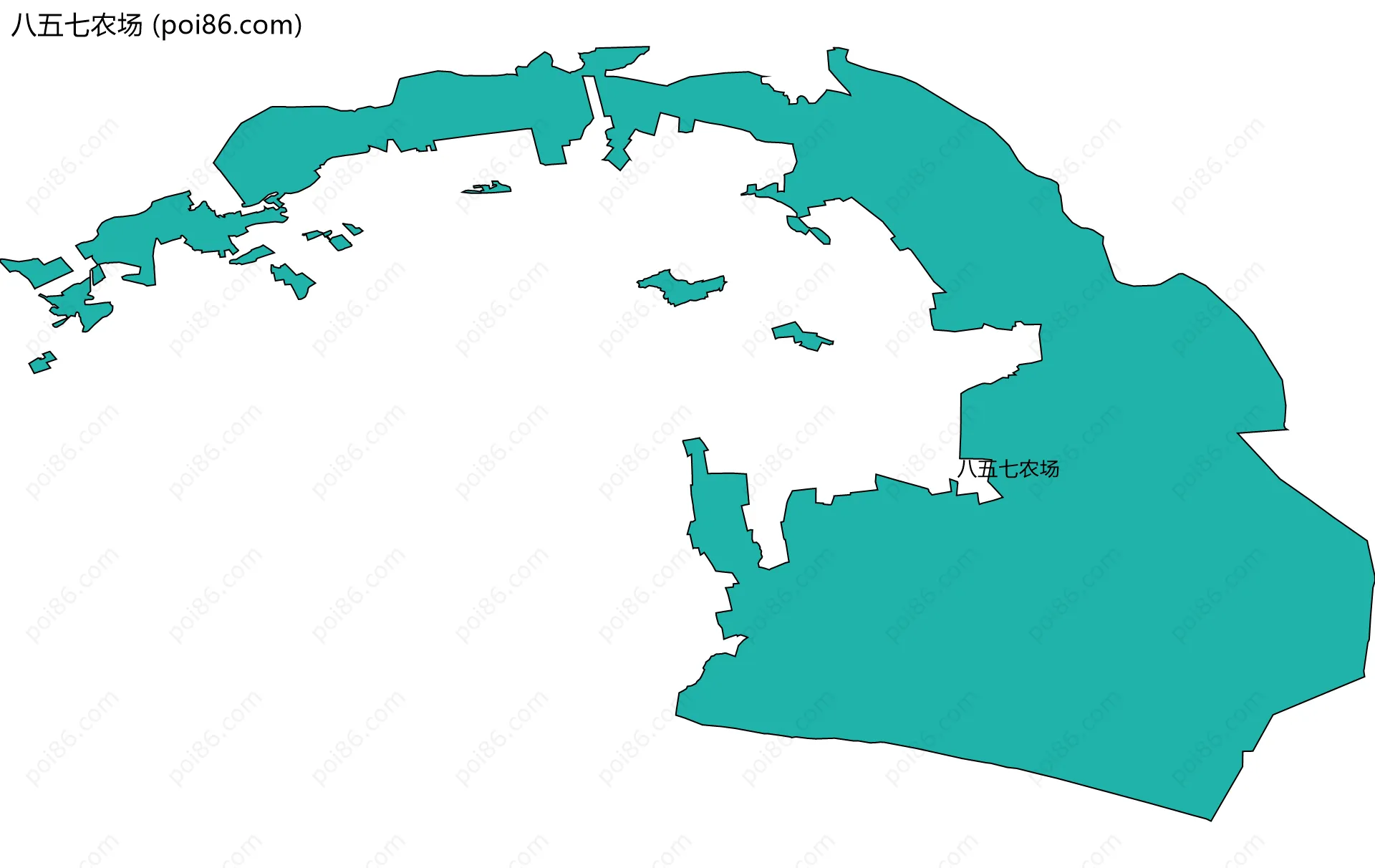 八五七农场边界地图(五级行政区划)