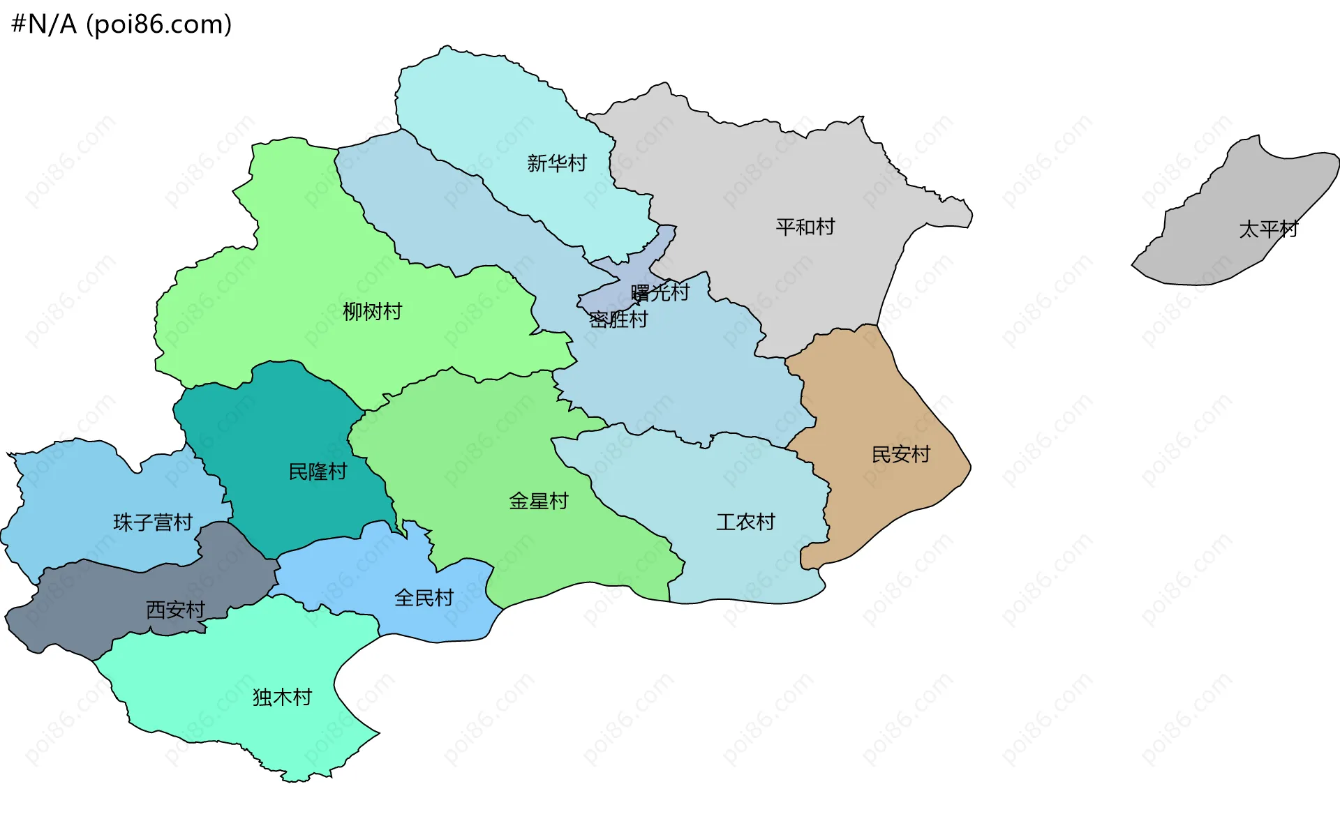 #N/A边界地图(五级行政区划)