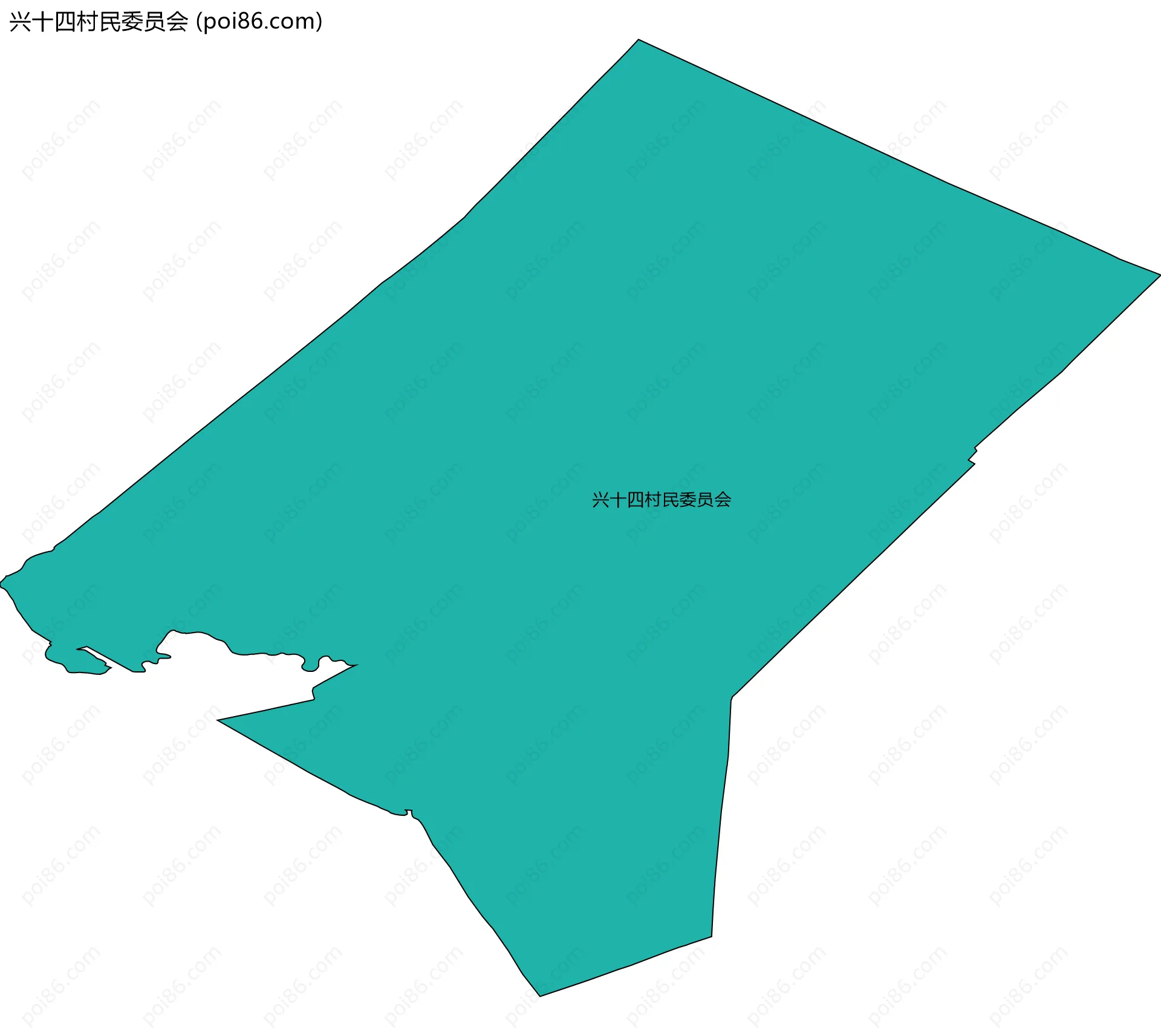 兴十四村民委员会边界地图