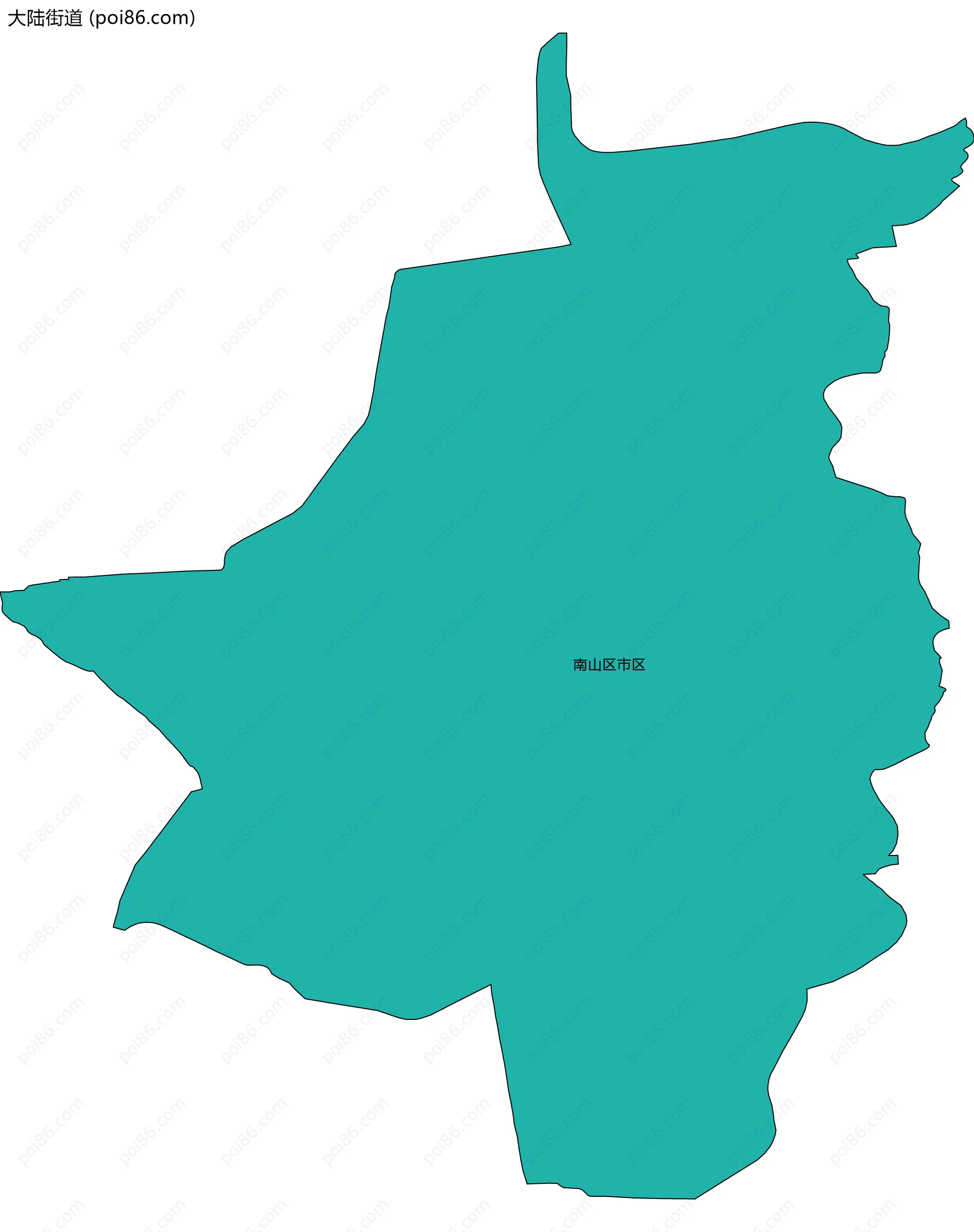 大陆街道边界地图(五级行政区划)