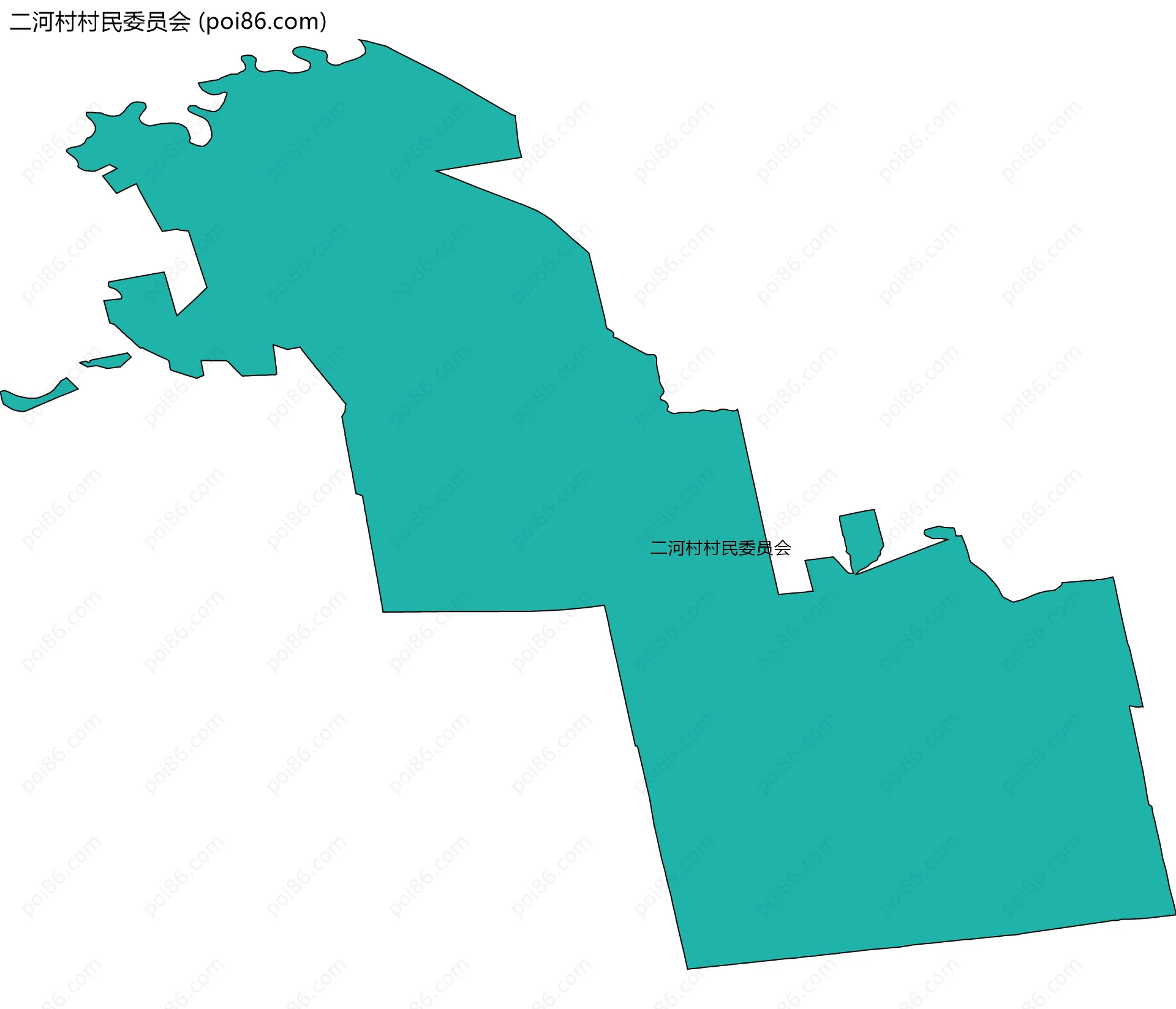 二河村村民委员会边界地图