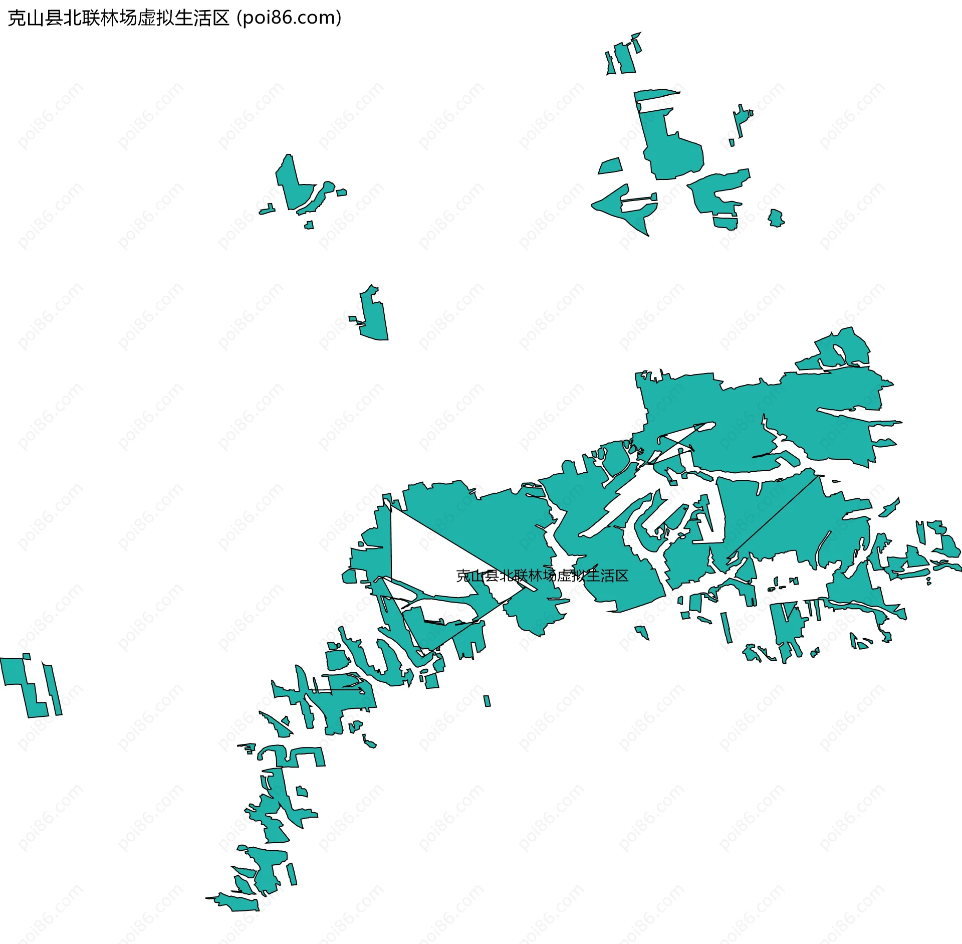 克山县北联林场虚拟生活区边界地图