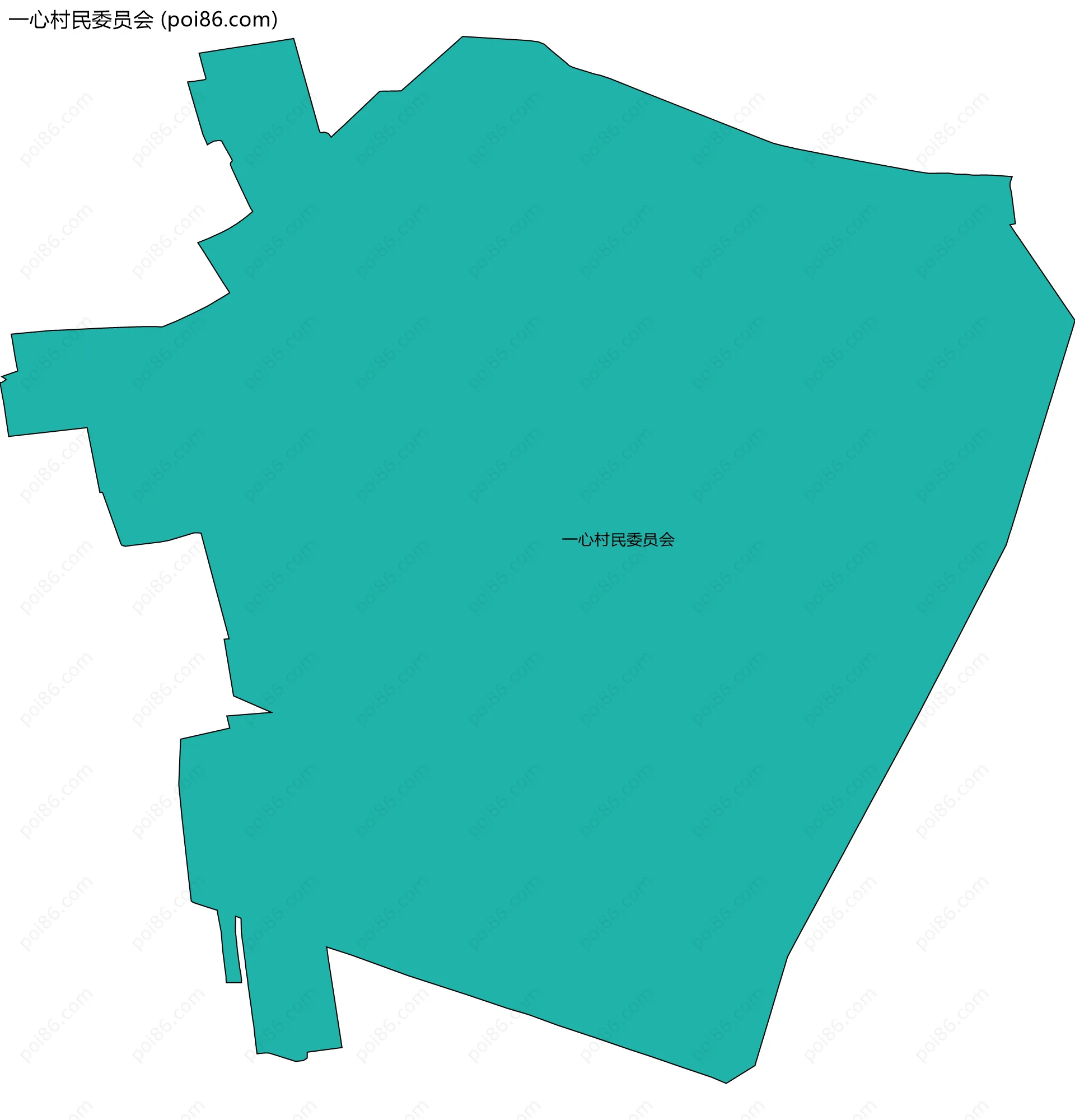 一心村民委员会边界地图