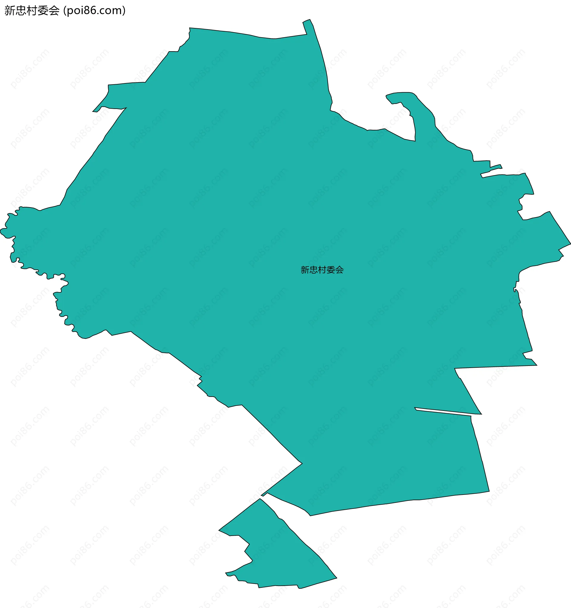 新忠村委会边界地图