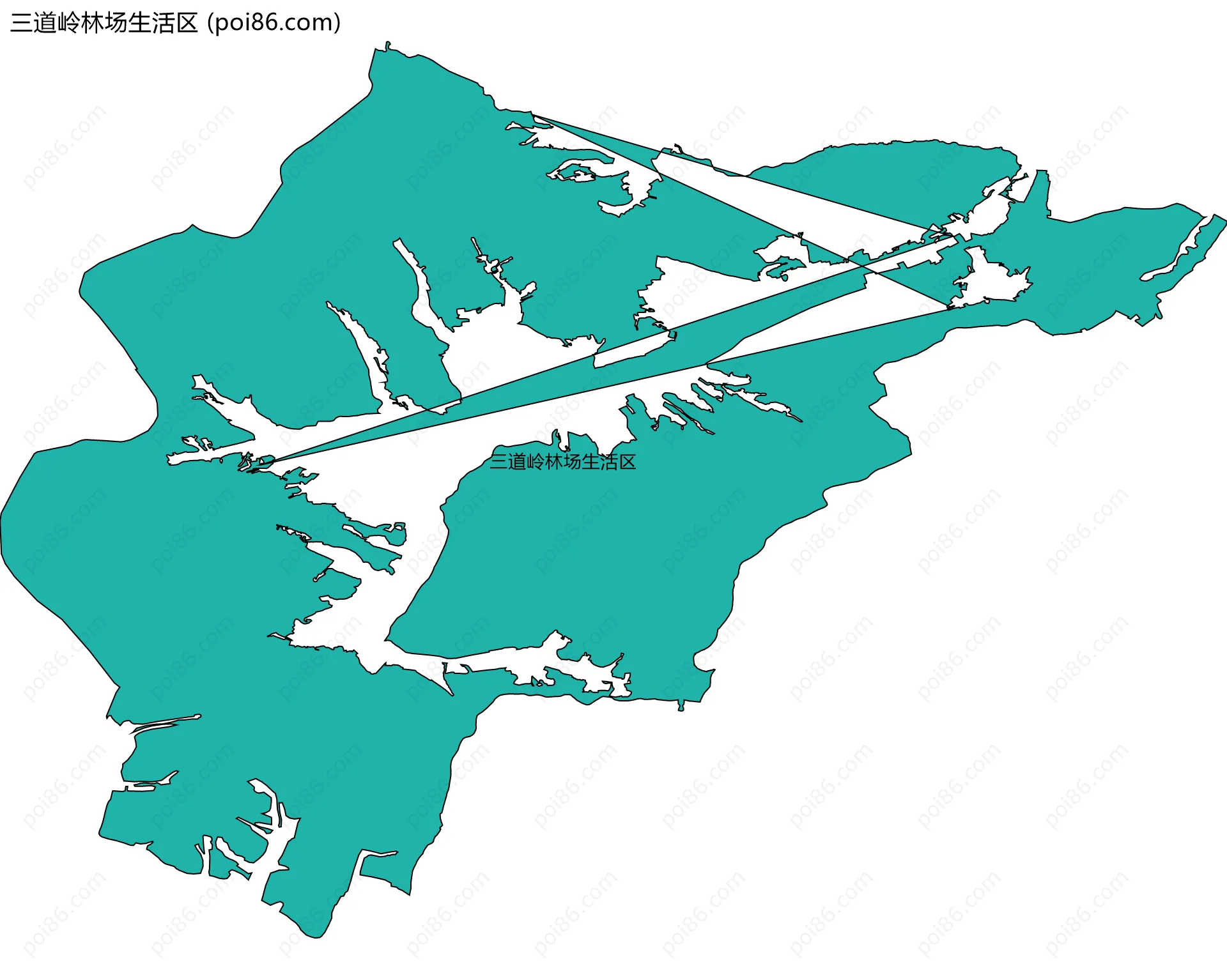 三道岭林场生活区边界地图