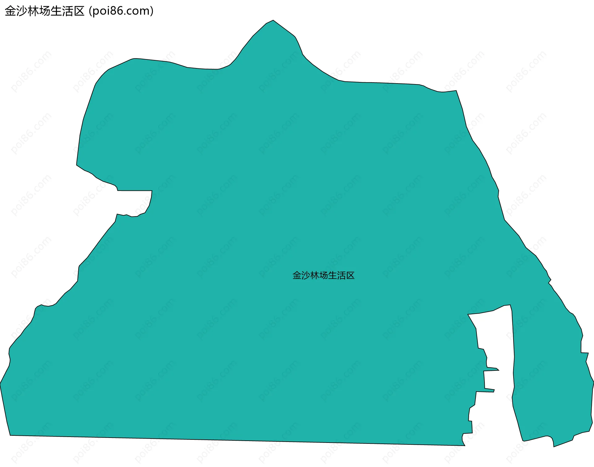 金沙林场生活区边界地图