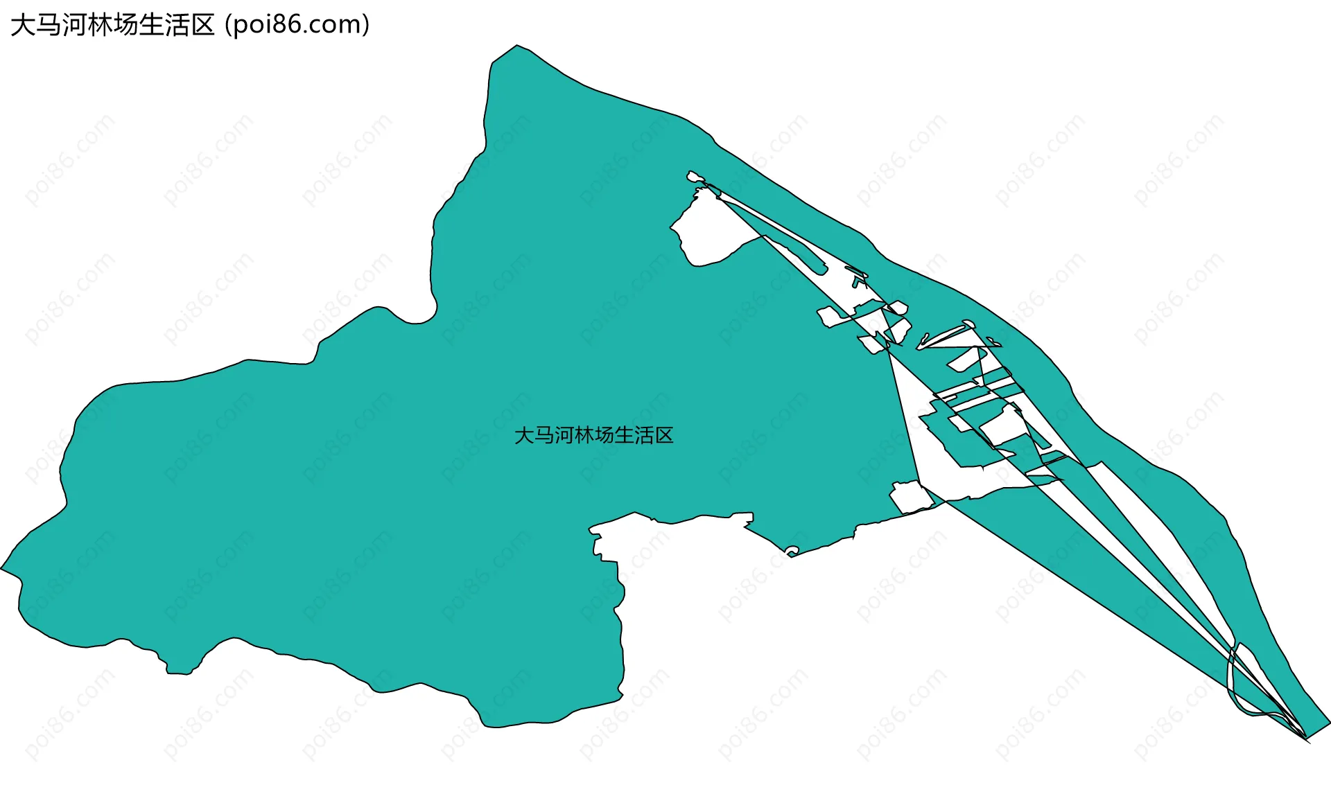 大马河林场生活区边界地图
