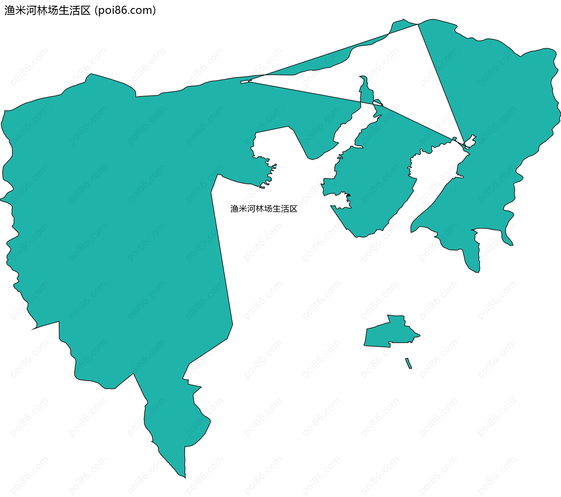 渔米河林场生活区边界地图
