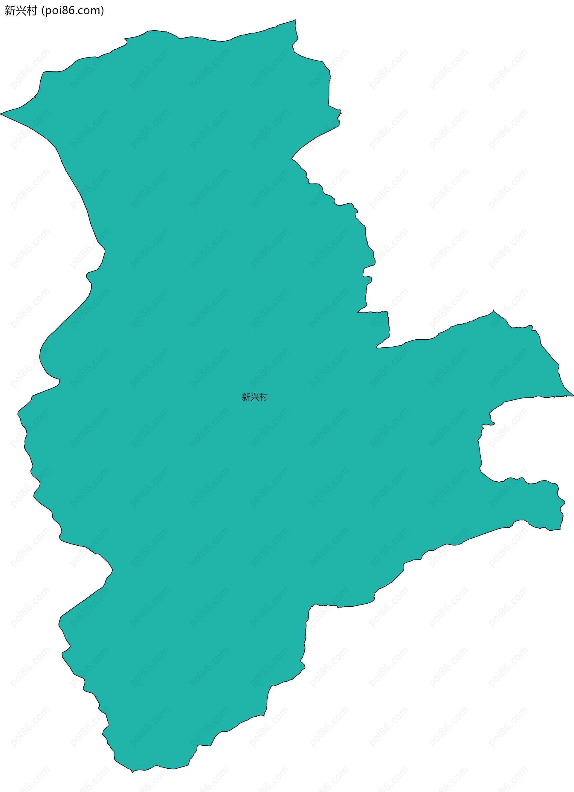 新兴村边界地图