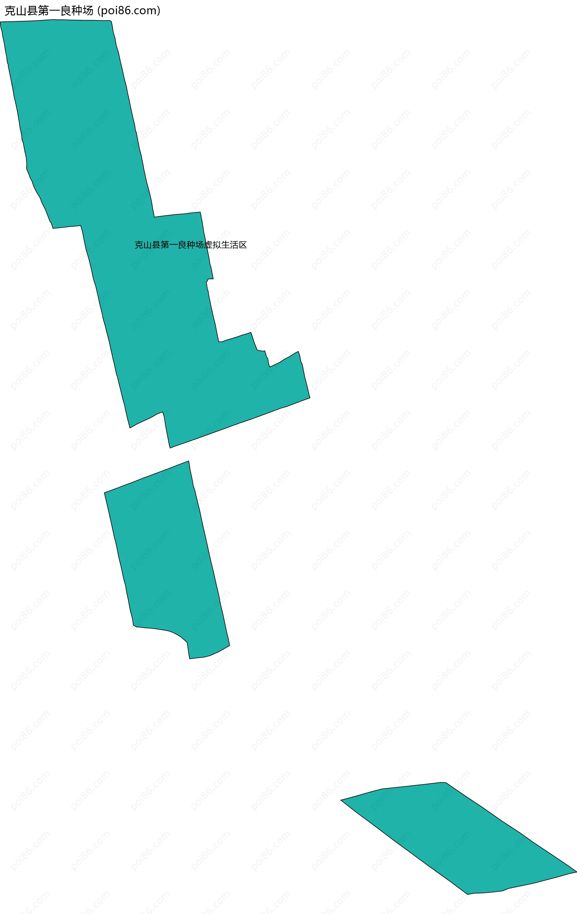 克山县第一良种场边界地图(五级行政区划)