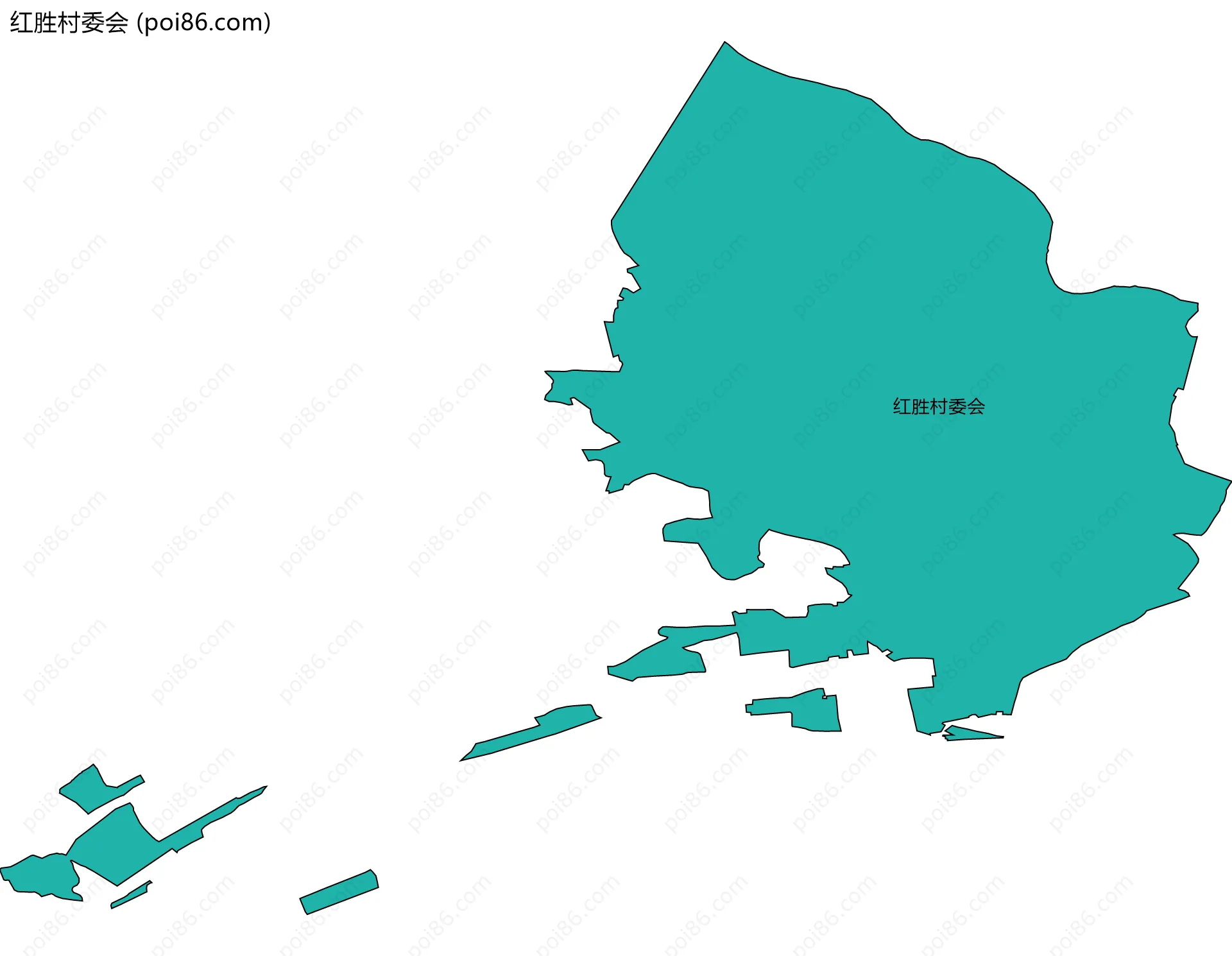 红胜村委会边界地图