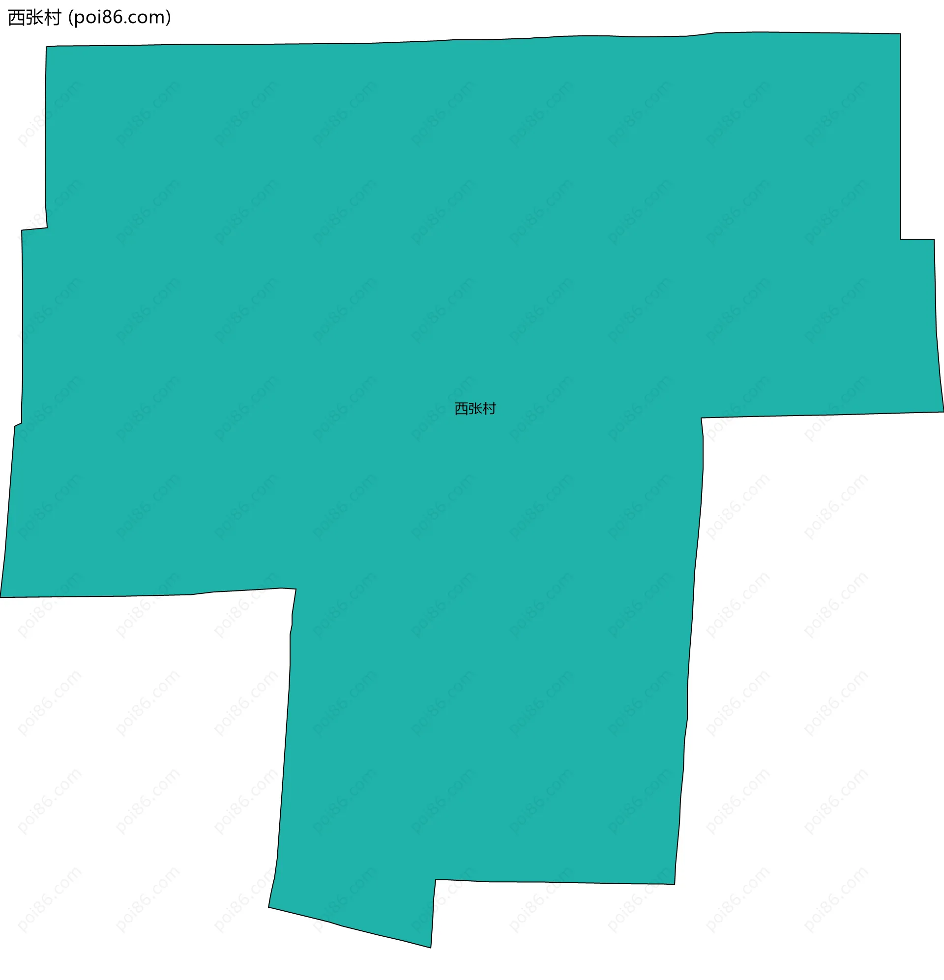 西张村边界地图