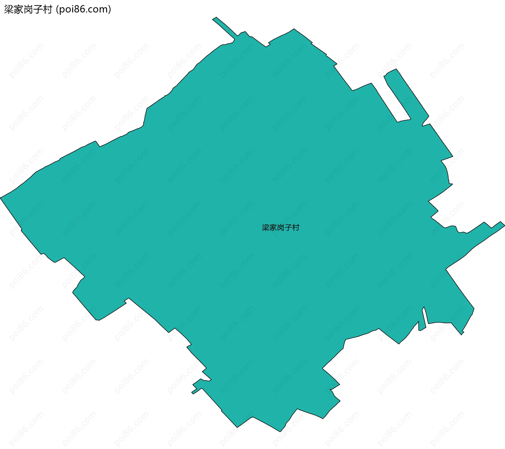 梁家岗子村边界地图