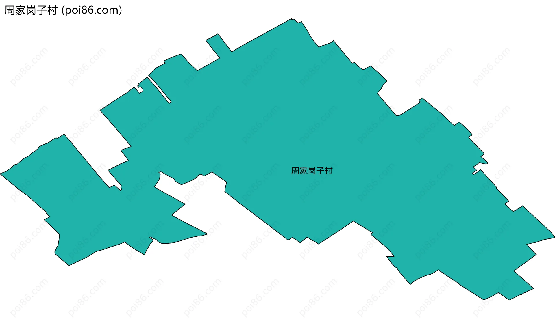 周家岗子村边界地图